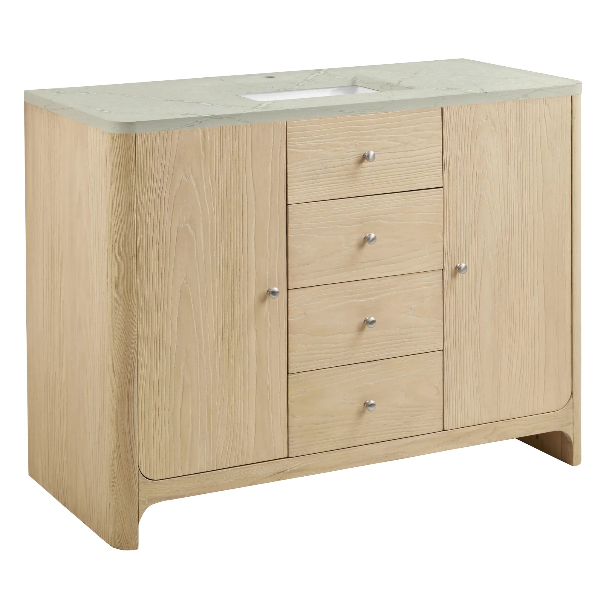 48" Gracyn Single Vanity in Coastal Driftwood-Victorian Silver Silestone-Single Hole image 9