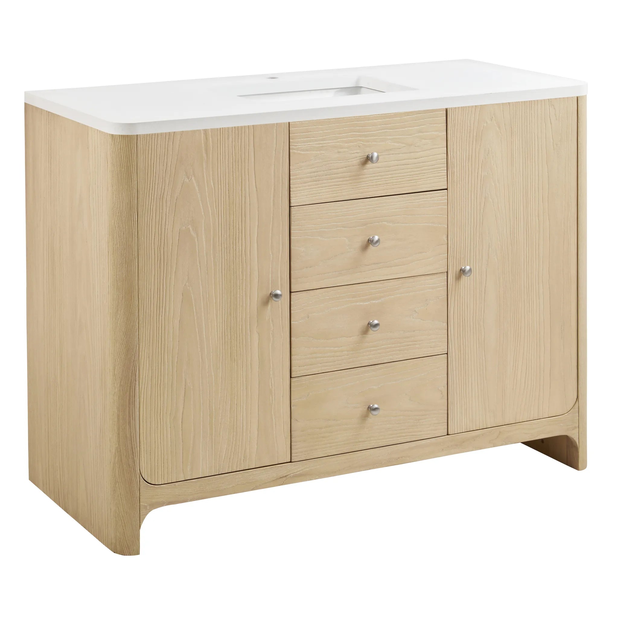 48" Gracyn Single Vanity in Coastal Driftwood-White Zeus Silestone-Single Hole image 9