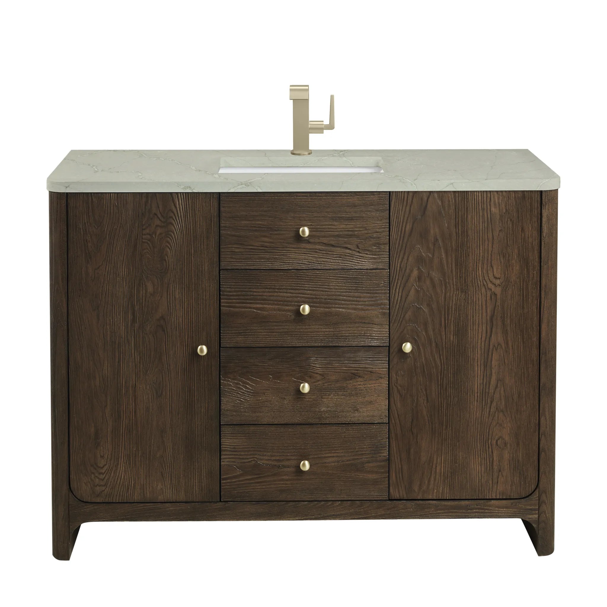 48" Gracyn Single Vanity in Sable in w/ 3 CM Victorian Silver Silestone Top Wireless Charger image