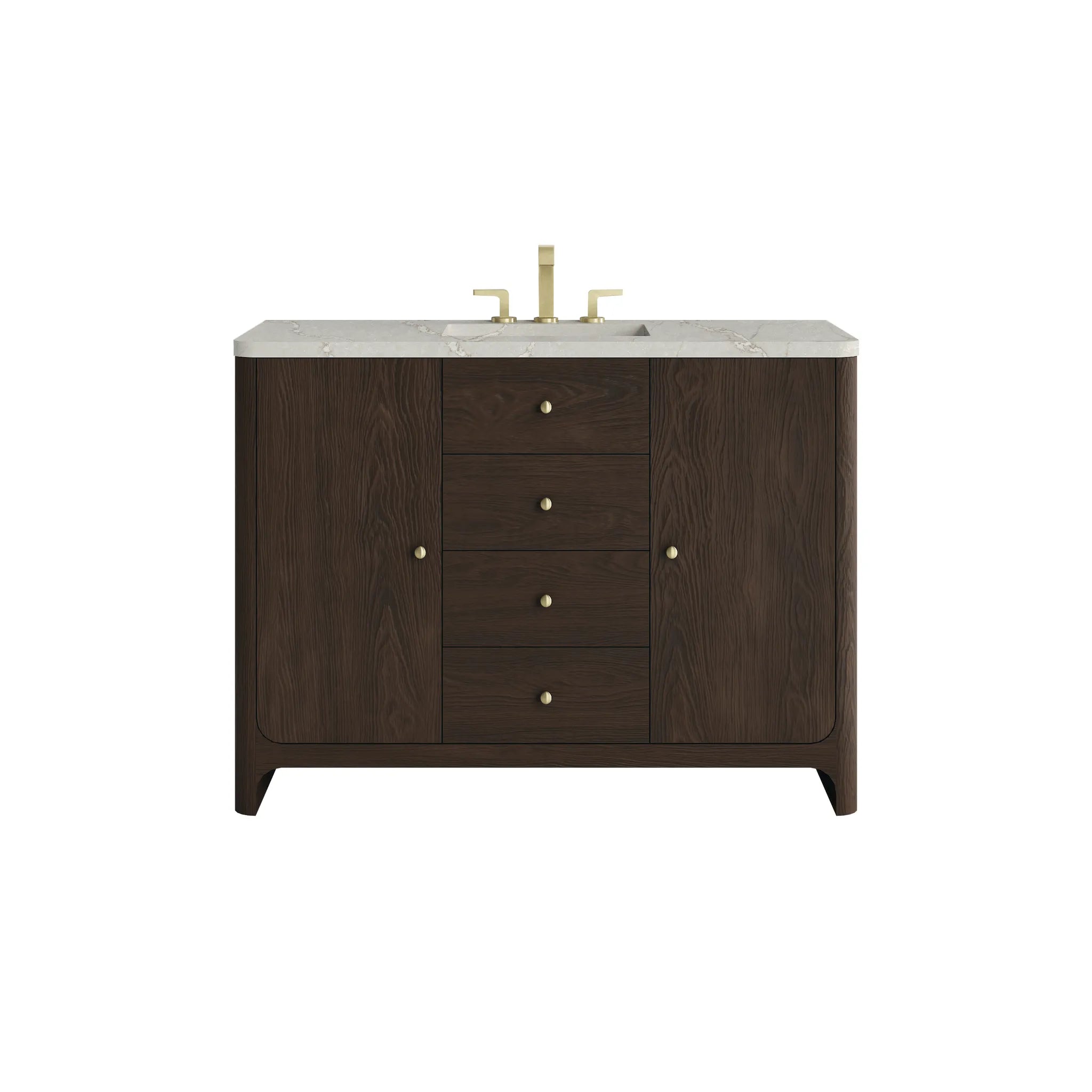 48" Gracyn Single Vanity in Sable-Victorian Silver Silestone-8" Widespread image