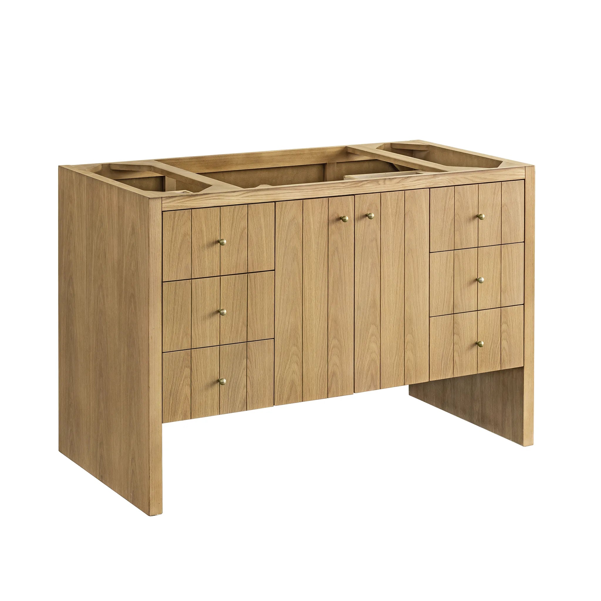48" Hudson Single Vanity Cabinet in Light Natural Oak w/ FreePower Wireless Charger image