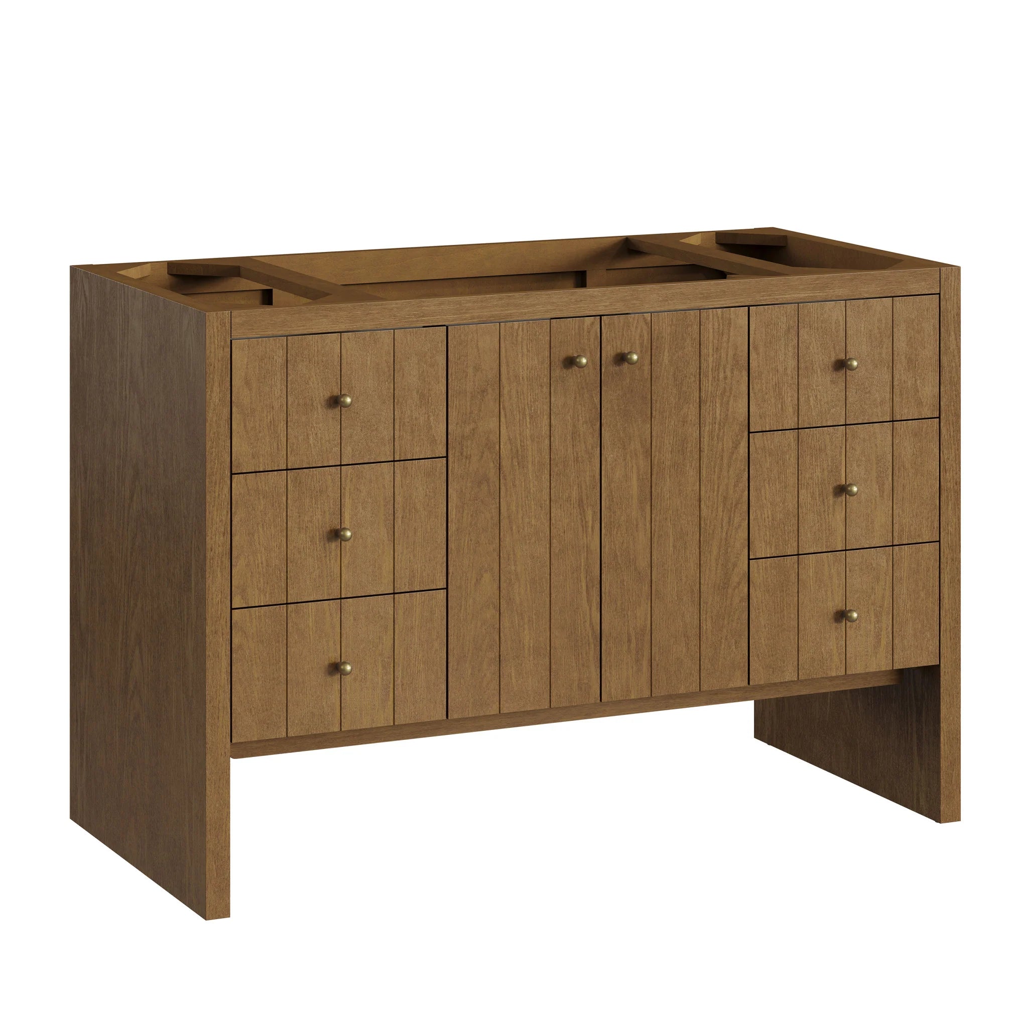 48" Hudson Single Vanity in Honey Oak by James Martin Vanities-Lime Delight Silestone 8