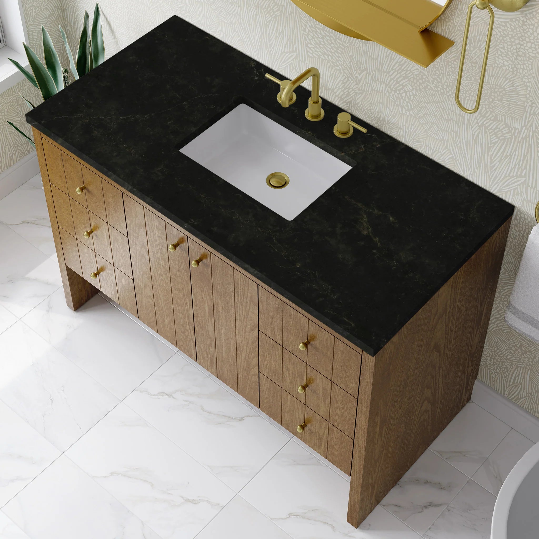 48" Hudson Single Vanity in Honey Oak by James Martin Vanities-Phantome Eclos 6