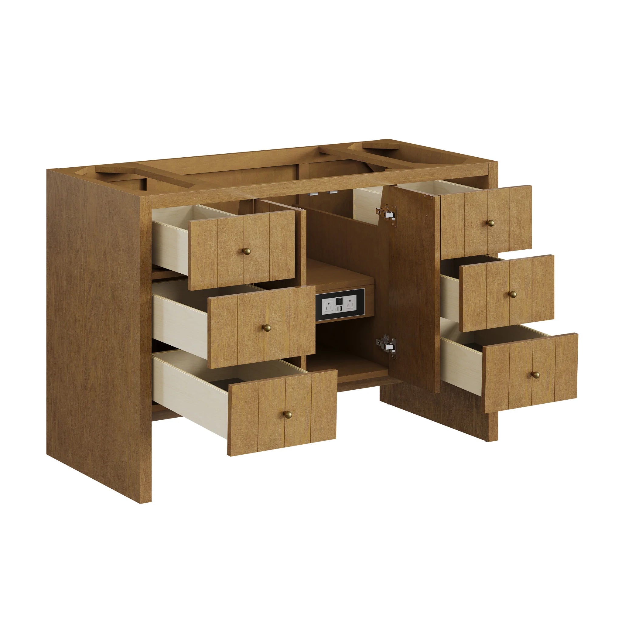 48" Hudson Single Vanity in Honey Oak by James Martin Vanities-Victorian Silver Silestone 7