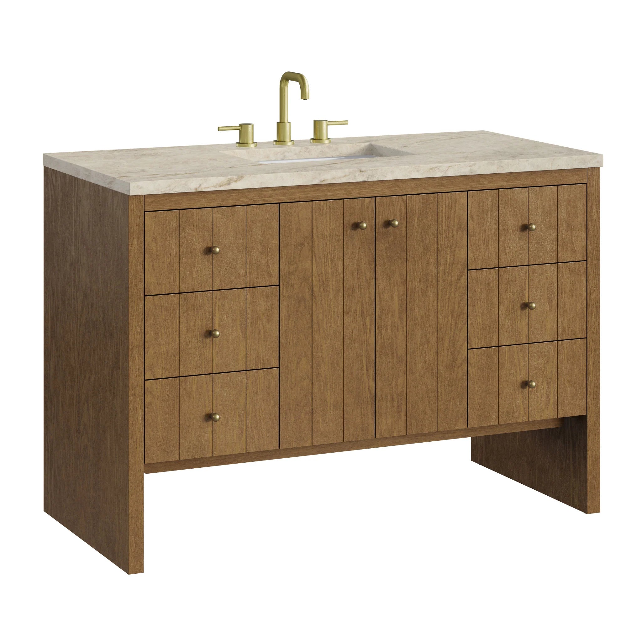 48" Hudson Single Vanity in Honey Oak w/FreePower Wireless Charger by James Martin Vanities-Tajnar Eclos 11