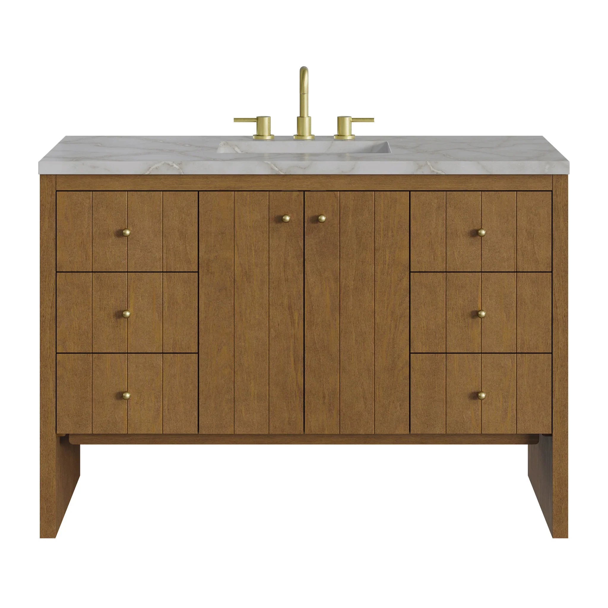 48" Hudson Single Vanity in Honey Oak by James Martin Vanities - AURA Modern Home