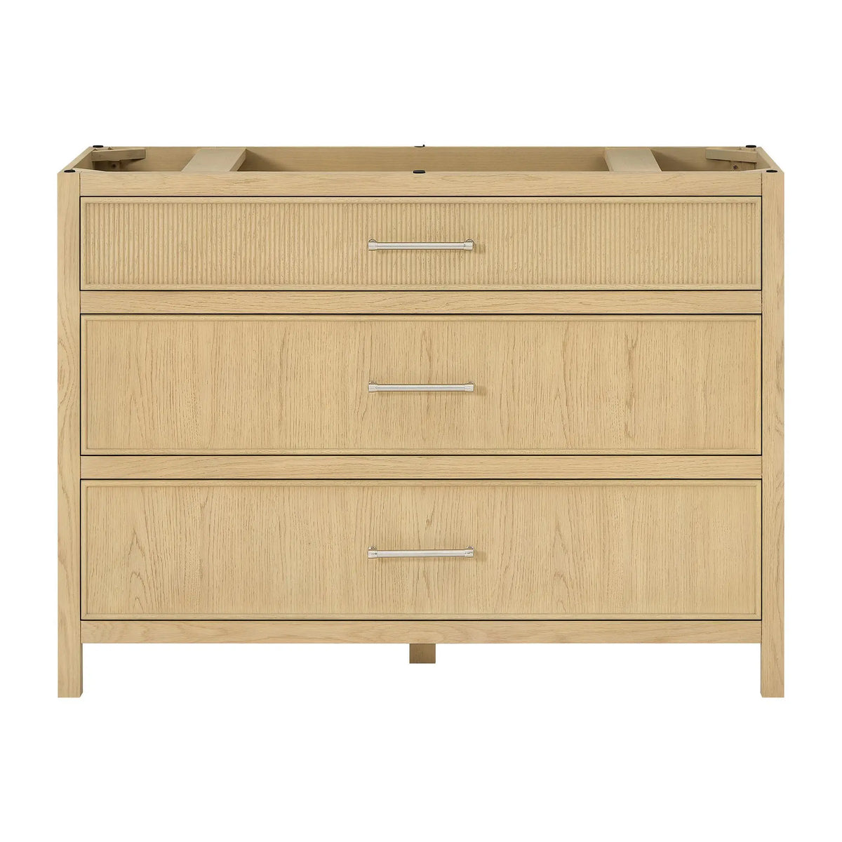 48" Isola Single Bathroom Vanity Scandinavian Oak Brushed Nickel Trim by wyndham View 17