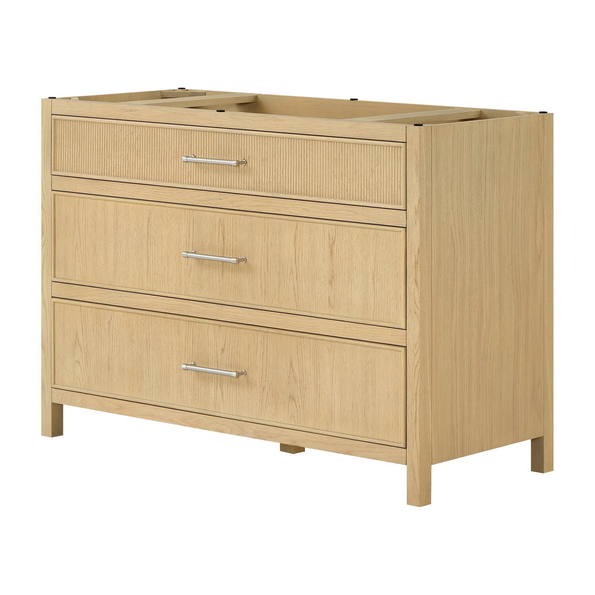 48" Isola Single Bathroom Vanity Scandinavian Oak Brushed Nickel Trim by wyndham View 20