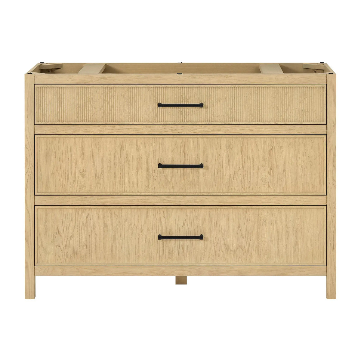 48" Isola Single Bathroom Vanity Scandinavian Oak Matte Black Trim by wyndham View 17