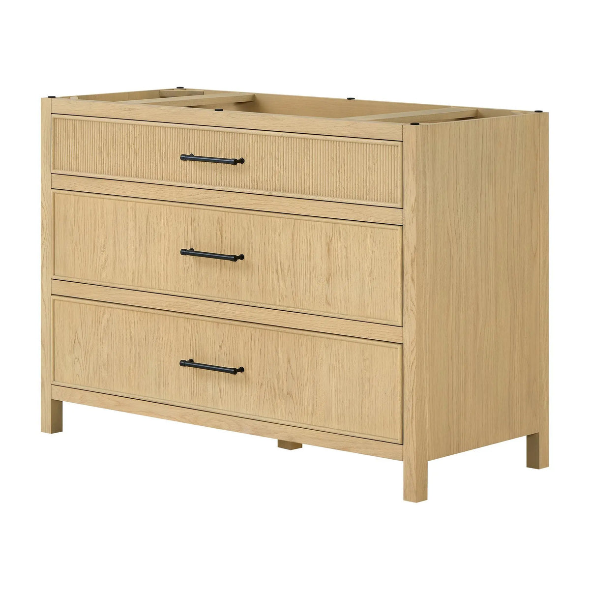 48" Isola Single Bathroom Vanity Scandinavian Oak Matte Black Trim by wyndham View 20