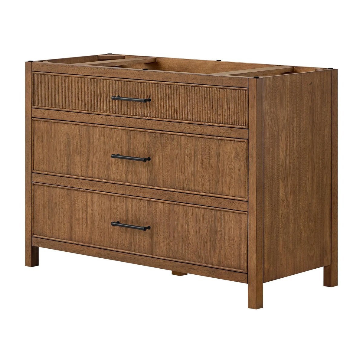 48" Isola Single Bathroom Vanity Toasted Walnut Matte Black Trim by wyndham View 20