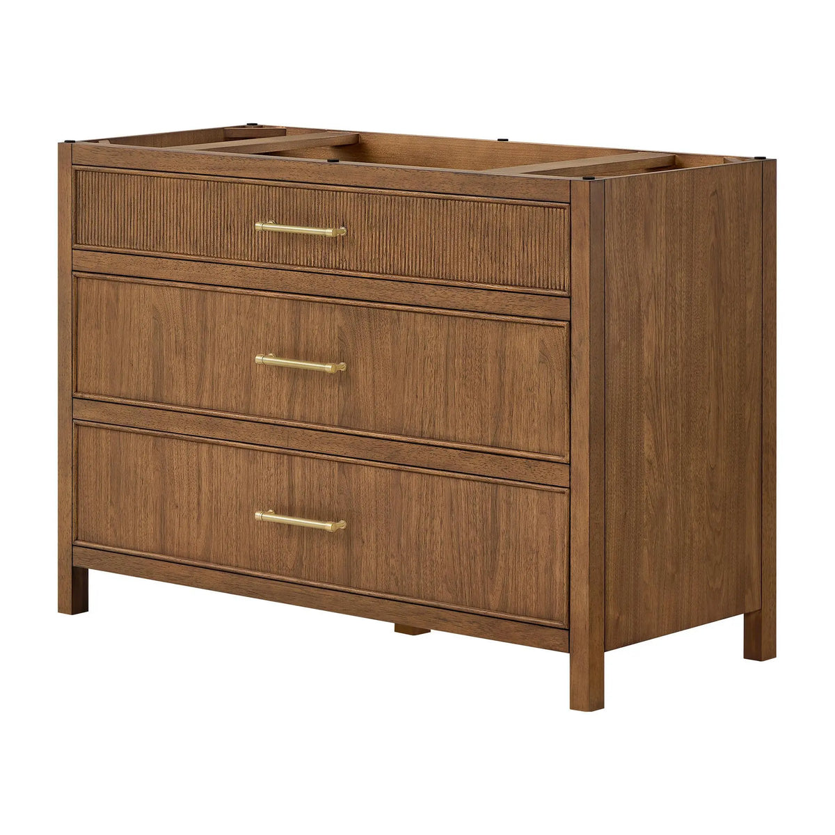 48" Isola Single Bathroom Vanity Toasted Walnut Satin Bronze Trim by wyndham View 20