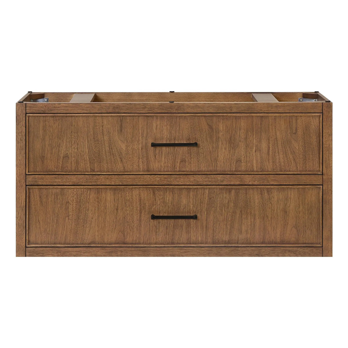 48" Isola Single Wall Mounted Bathroom Vanity Toasted Walnut Matte Black Trim by wyndham View 17