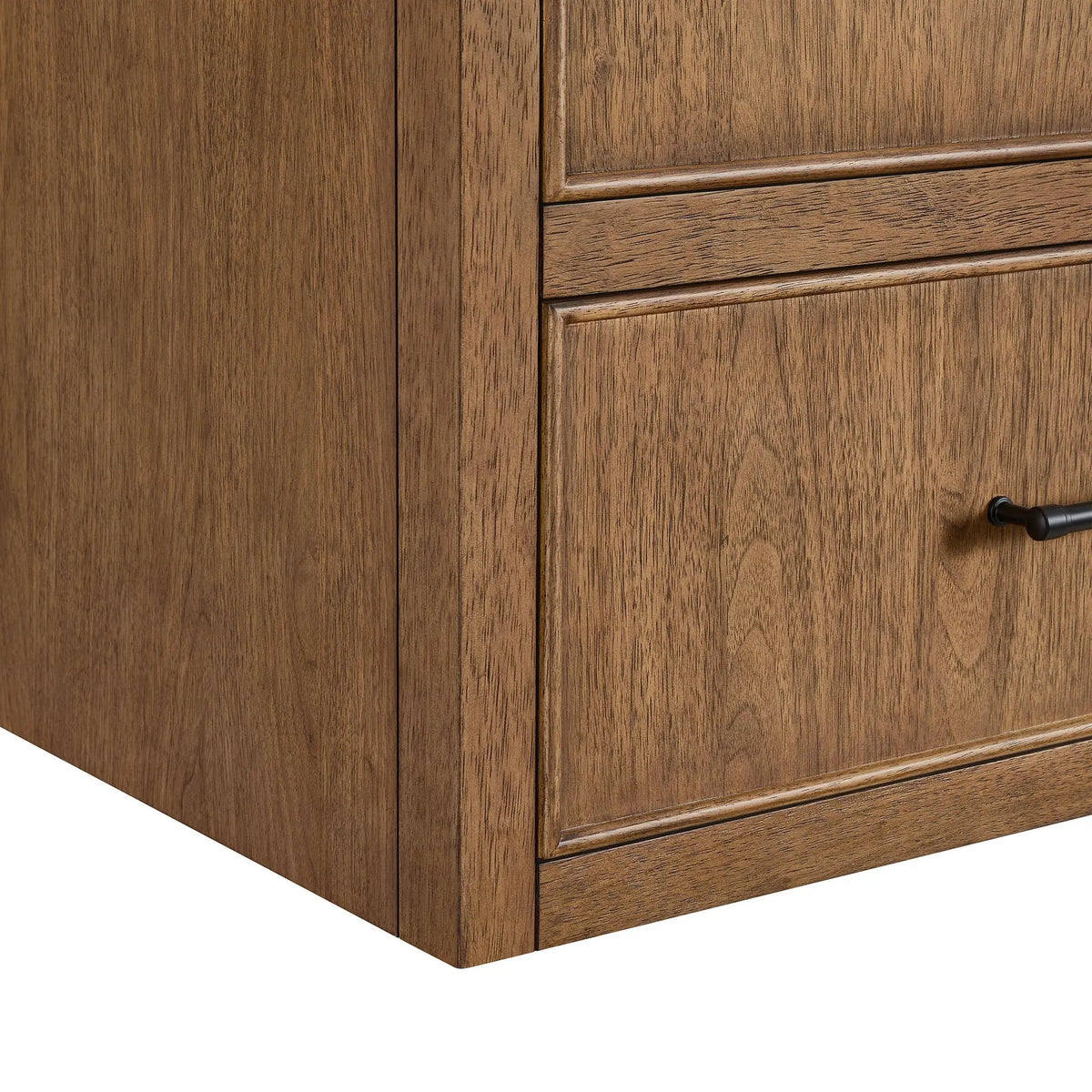 48" Isola Single Wall Mounted Bathroom Vanity Toasted Walnut Matte Black Trim by wyndham 3