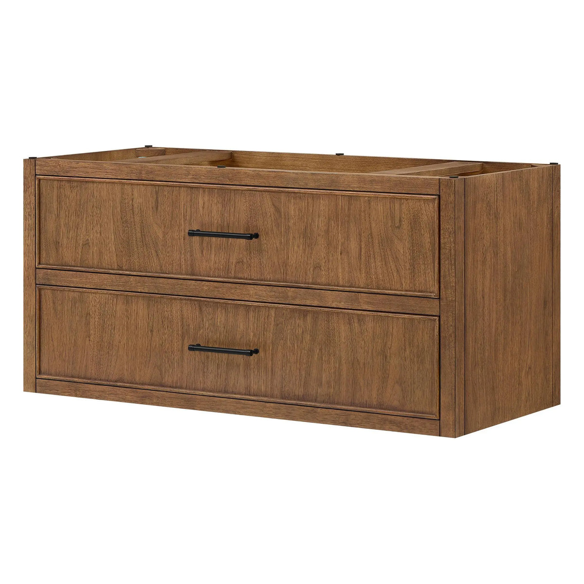 48" Isola Single Wall Mounted Bathroom Vanity Toasted Walnut Matte Black Trim by wyndham View 20