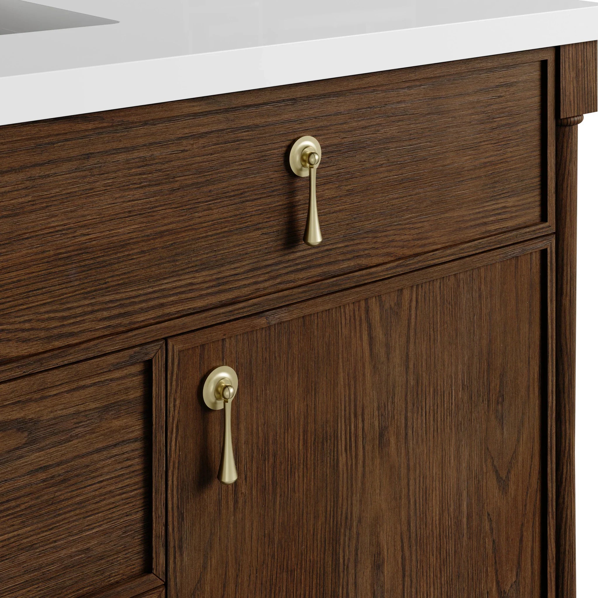 48" Kinnsden Single Vanity in Sable Oak w/FreePower Wireless Charger by James Martin Vanities-Eternal Jasmine Pearl Silestone 12