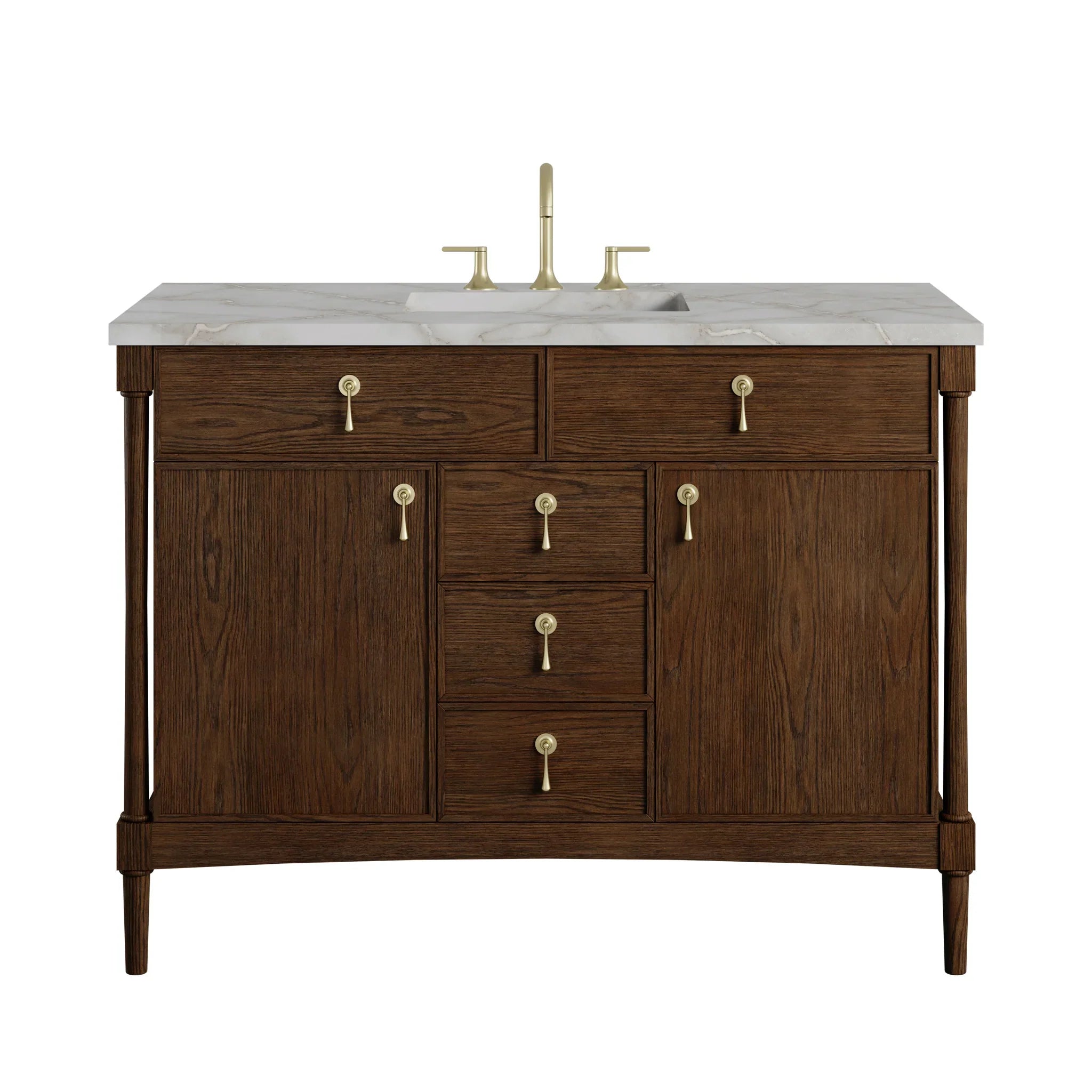 48" Kinnsden Single Vanity in Sable Oak by James Martin Vanities - AURA Modern Home