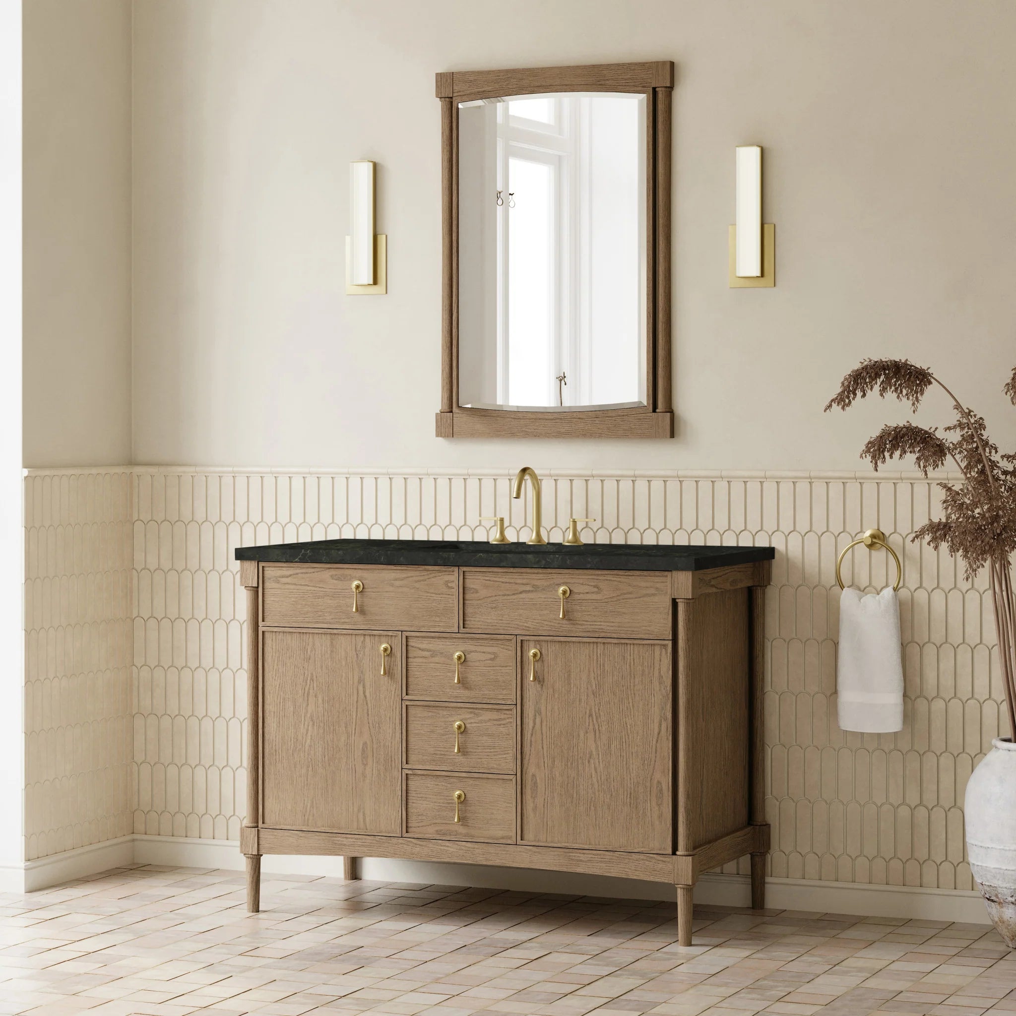 48" Kinnsden Single Vanity in Weathered Oak by James Martin Vanities-Phantome Eclos 2