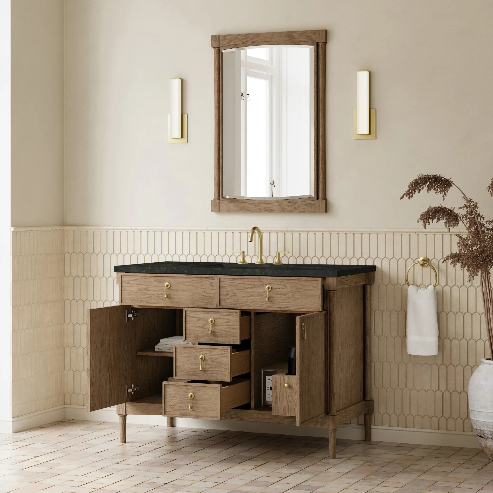 48" Kinnsden Single Vanity in Weathered Oak by James Martin Vanities-Phantome Eclos 3