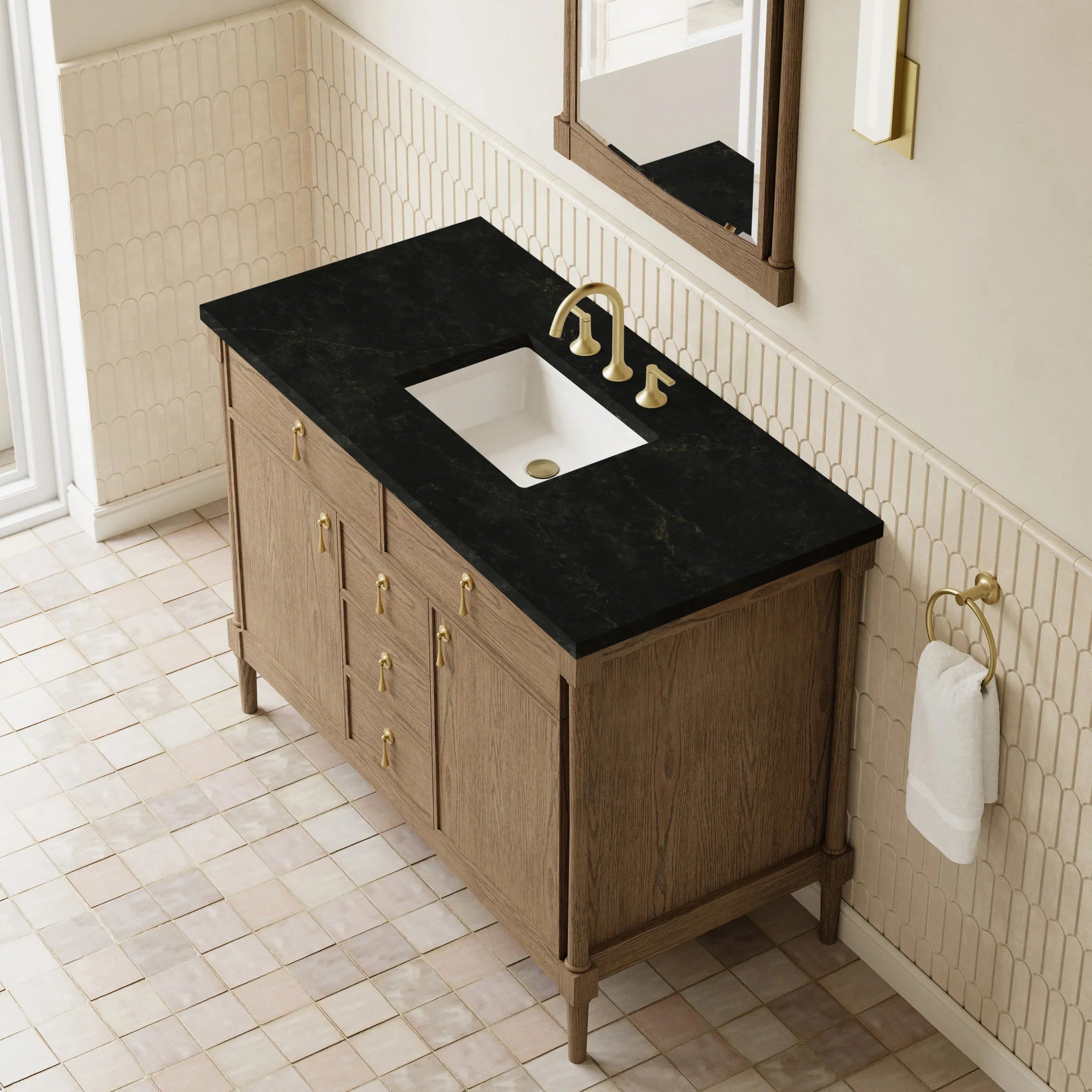 48" Kinnsden Single Vanity in Weathered Oak by James Martin Vanities-Phantome Eclos 5