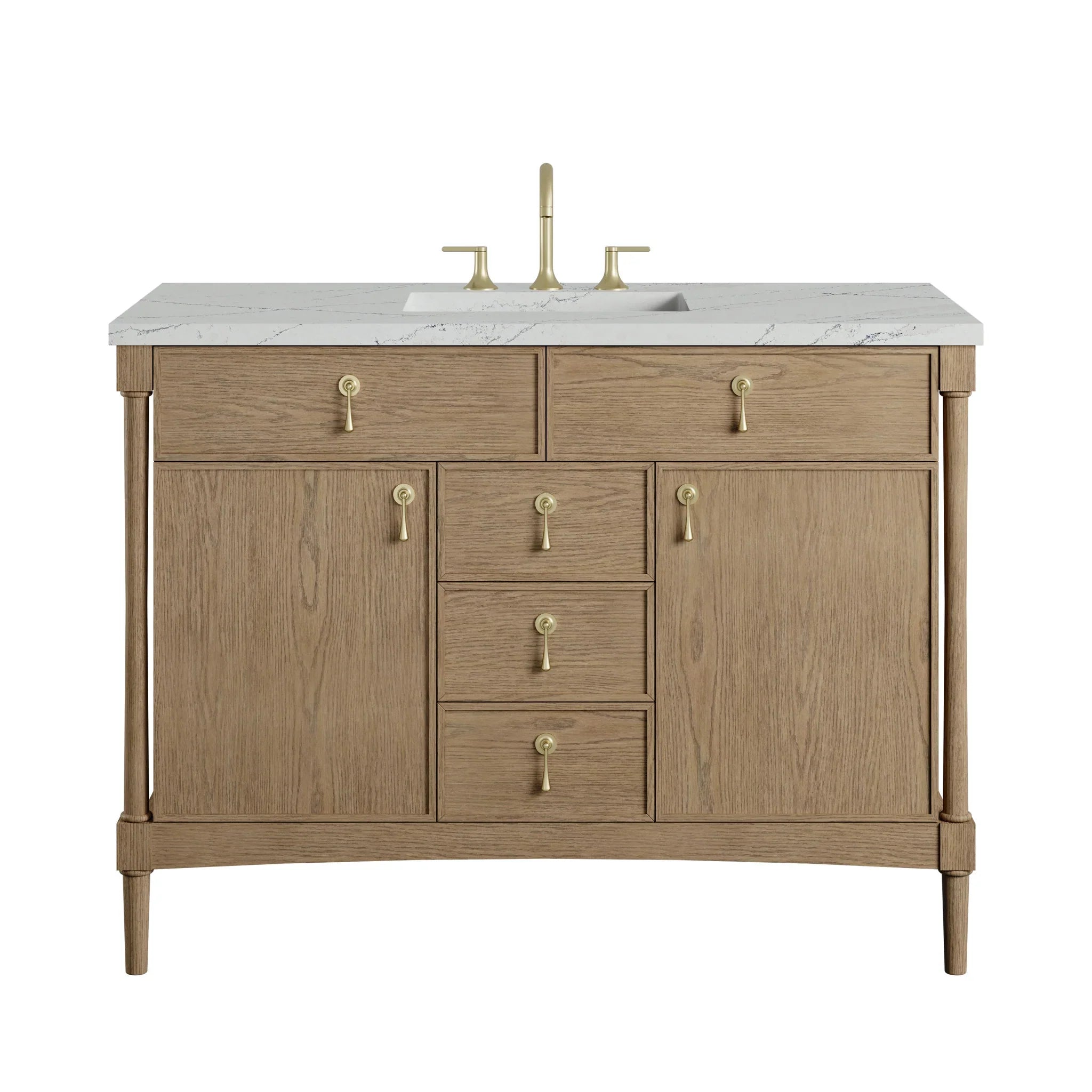 48" Kinnsden Single Vanity in Weathered Oak by James Martin Vanities - AURA Modern Home