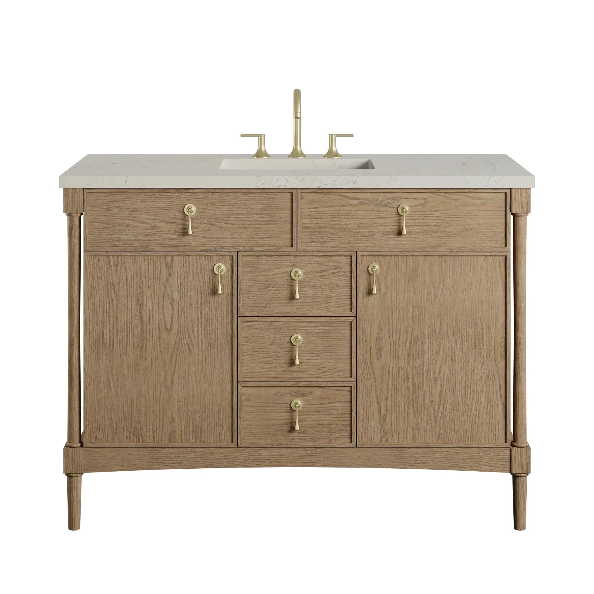 48" Kinnsden Single Vanity in Weathered Oak by James Martin Vanities - AURA Modern Home