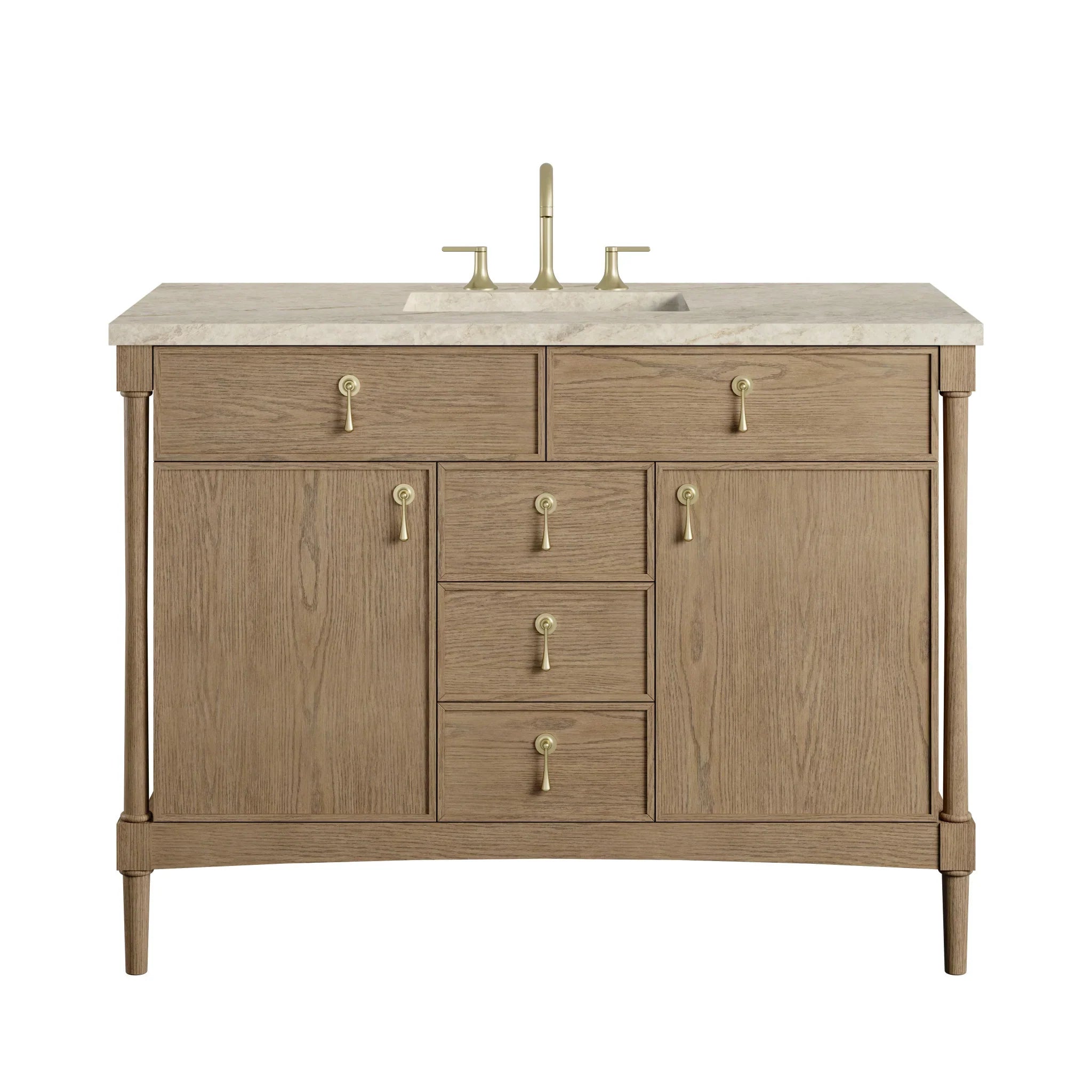 48" Kinnsden Single Vanity in Weathered Oak by James Martin Vanities - AURA Modern Home