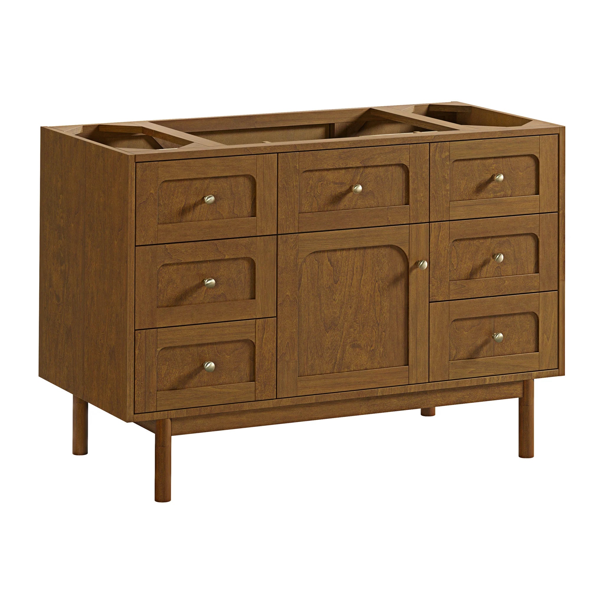 48" Laurent Single Vanity in Honey Oak w/FreePower Wireless Charger by James Martin Vanities-Parisien Bleu Silestone 13