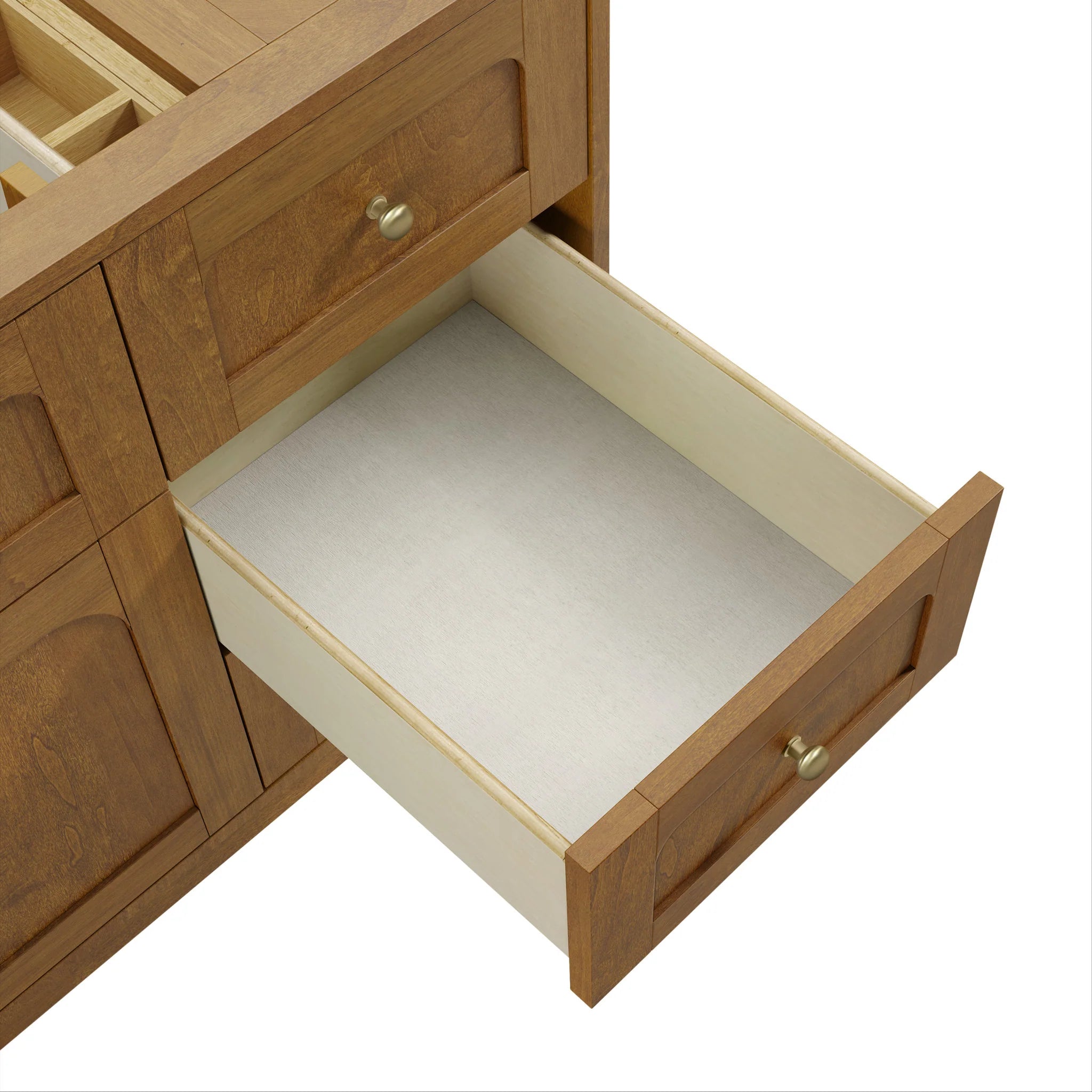 48" Laurent Single Vanity in Honey Oak w/FreePower Wireless Charger by James Martin Vanities-Parisien Bleu Silestone 23