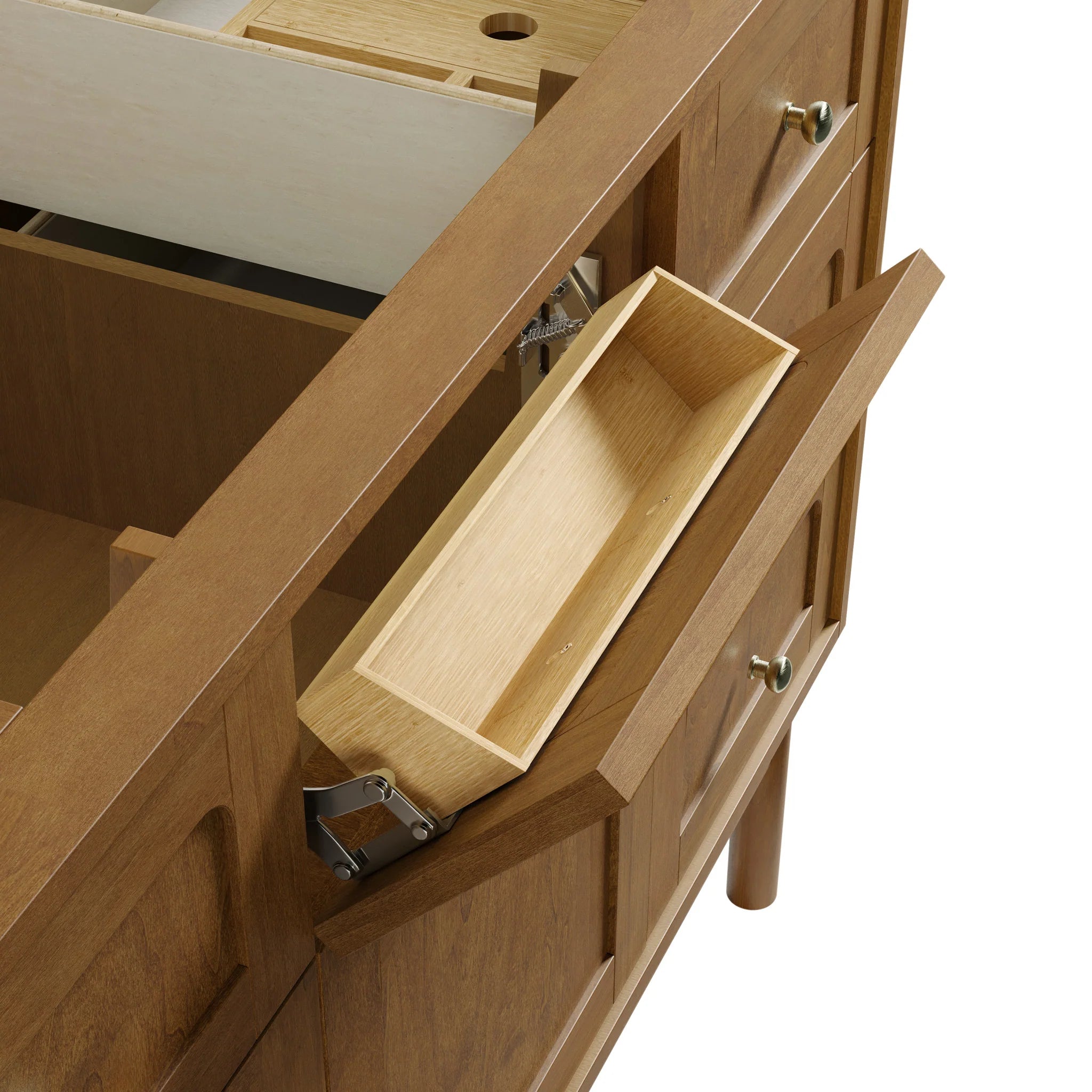 48" Laurent Single Vanity in Honey Oak w/FreePower Wireless Charger by James Martin Vanities-Parisien Bleu Silestone 24