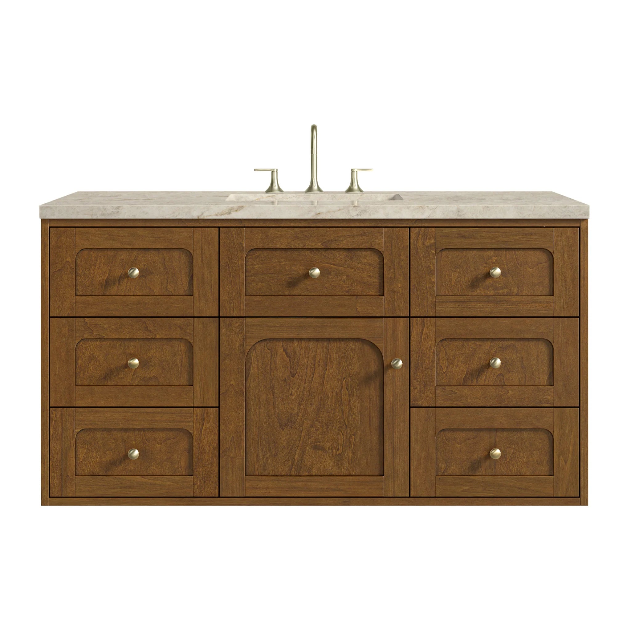 48" Laurent Single Vanity in Honey Oak w/FreePower Wireless Charger by James Martin Vanities-Tajnar Eclos 1