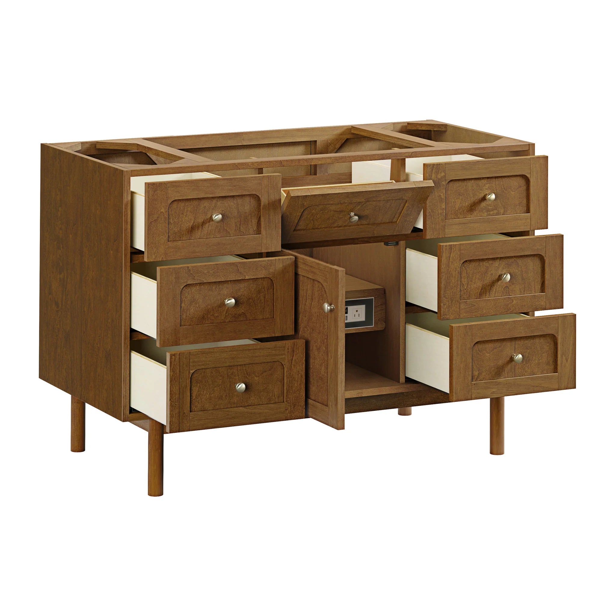 48" Laurent Single Vanity in Honey Oak w/FreePower Wireless Charger by James Martin Vanities-Tajnar Eclos 10