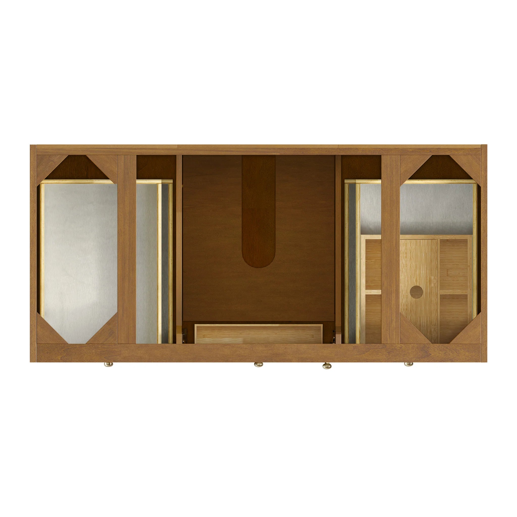 48" Laurent Single Vanity in Honey Oak w/FreePower Wireless Charger by James Martin Vanities-Victorian Silver Silestone 7