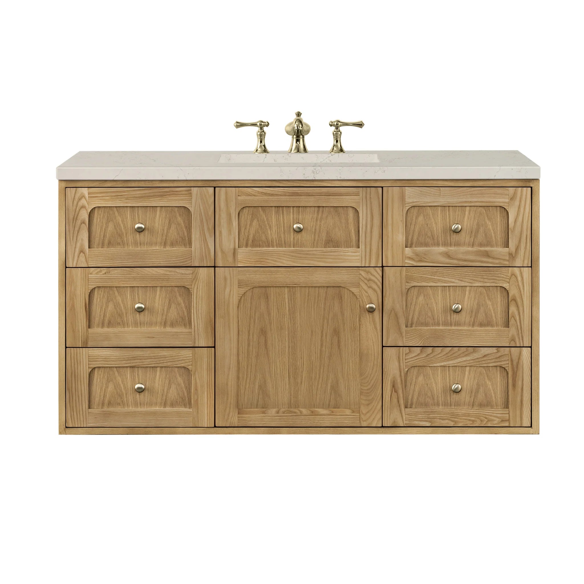 48-laurent-single-vanity-in-light-natural-oak-w-freepower-wireless-charger-by-james-martin-vanities-siberian-silestone image 1