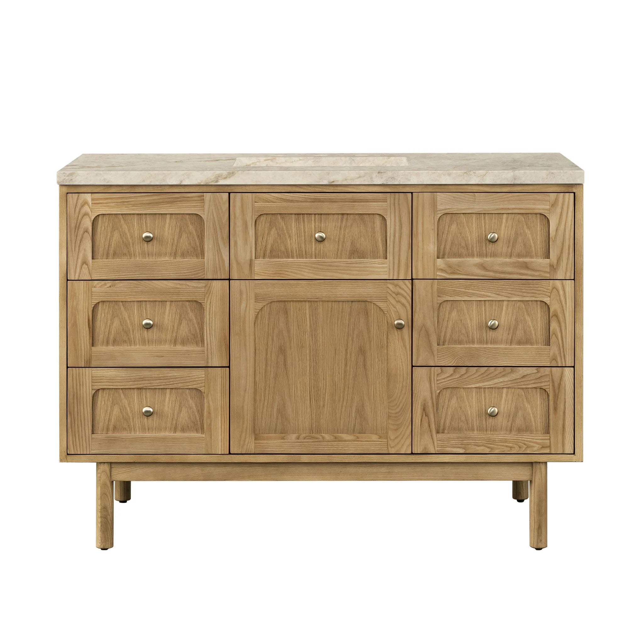 48" Laurent Single Vanity in Light Natural Oak by James Martin Vanities - AURA Modern Home