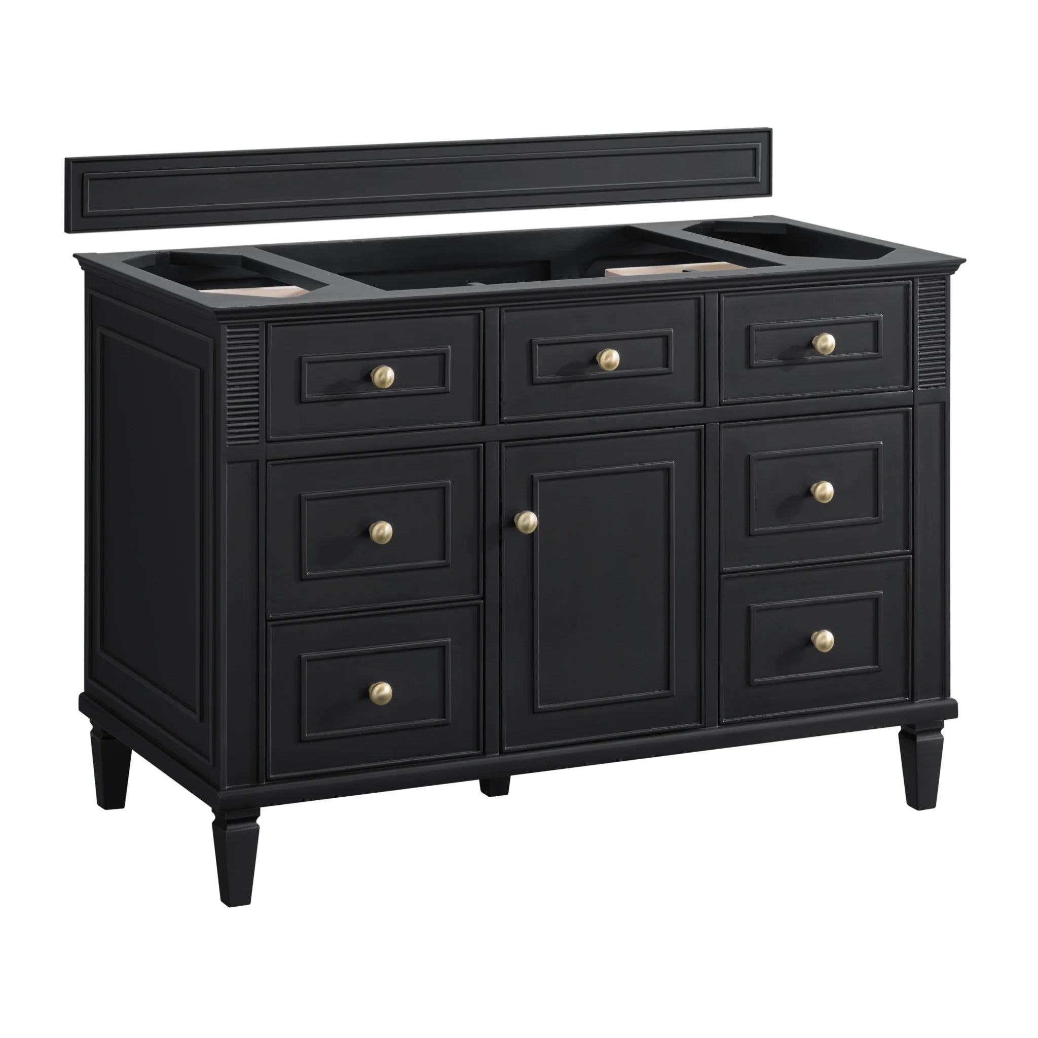 48-lorelai-single-vanity-in-black-onyx-by-james-martin-vanities-phantome-eclos-zero-silica image 2