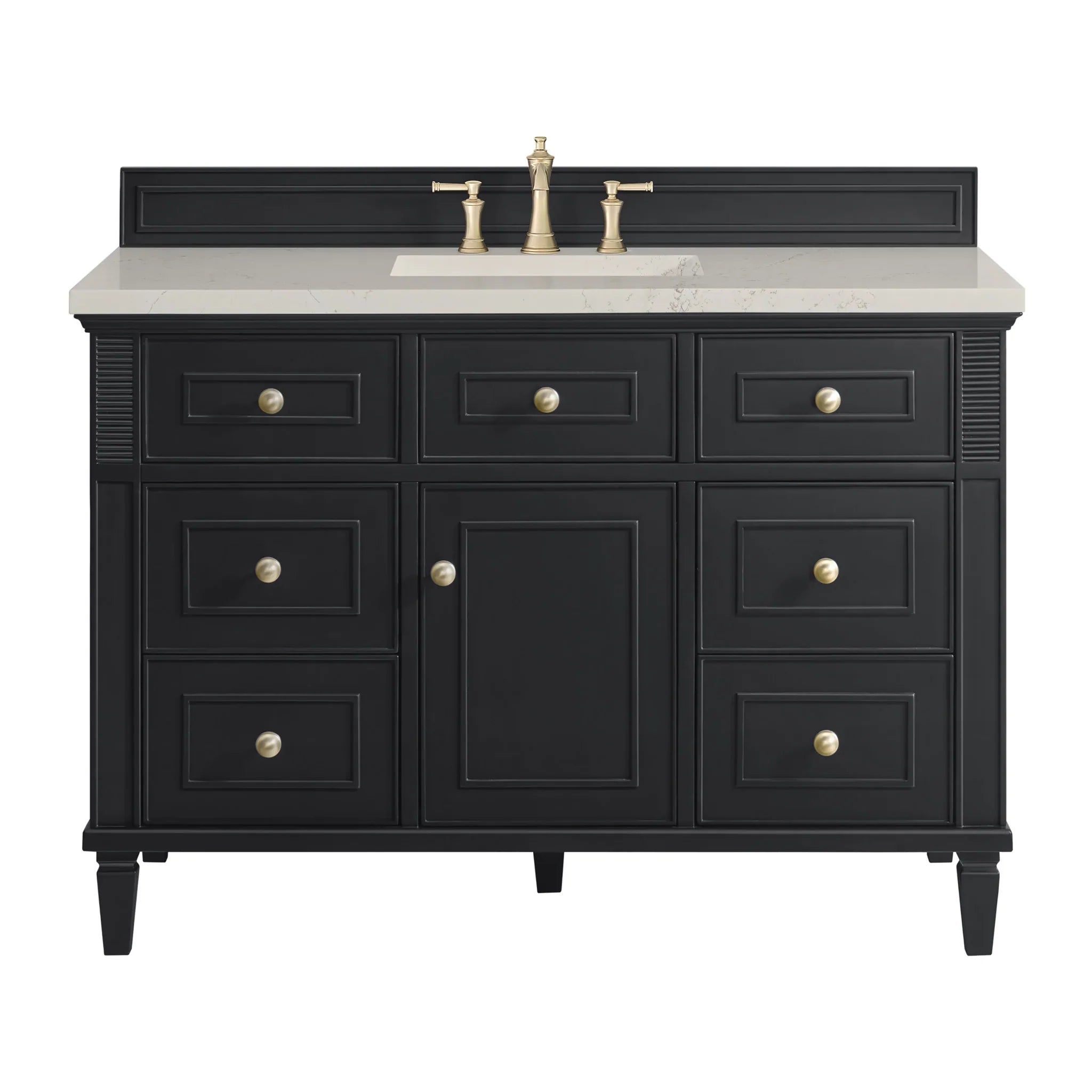 48" Lorelai Single Vanity in Black Onyx by James Martin Vanities - AURA Modern Home