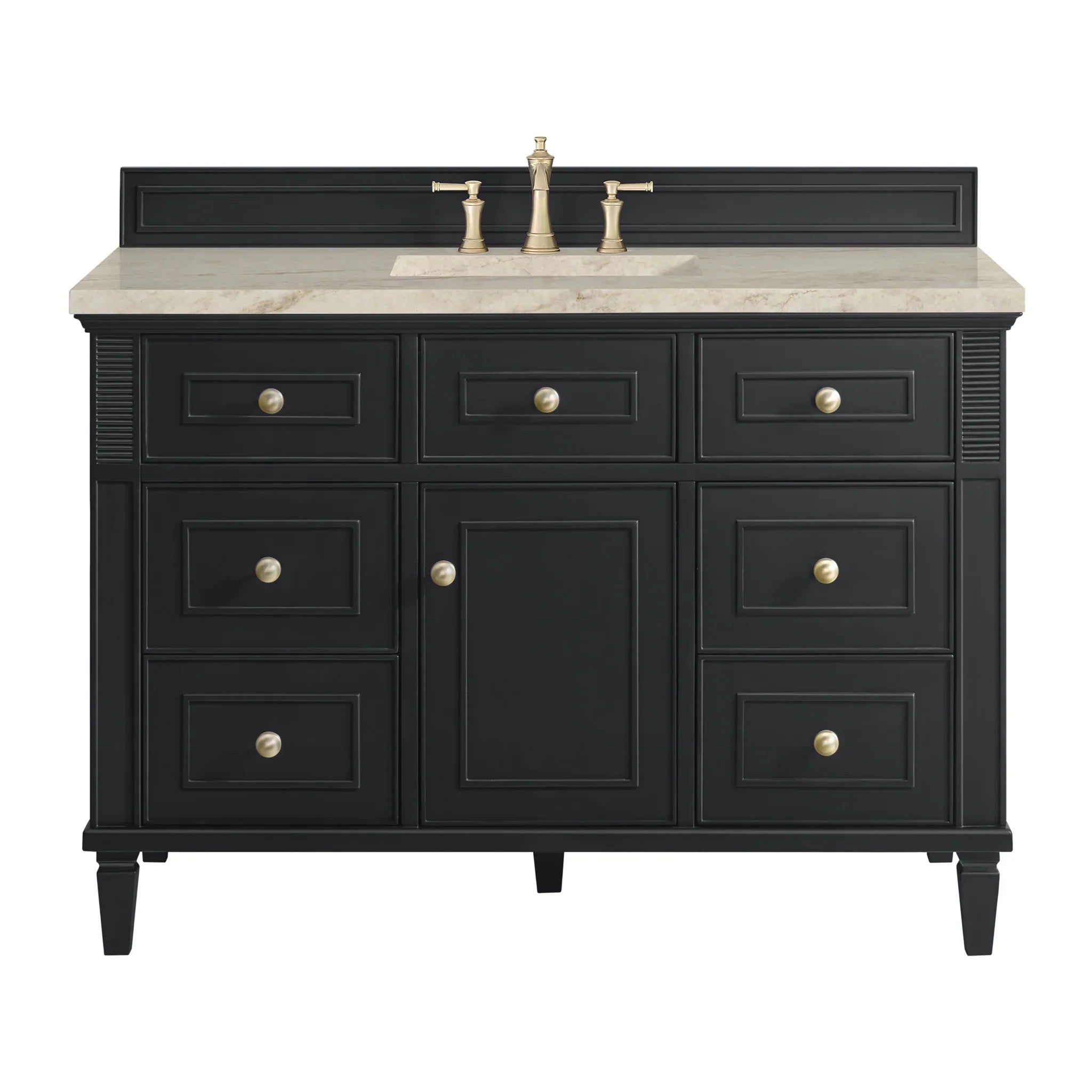 48" Lorelai Single Vanity in Black Onyx by James Martin Vanities - AURA Modern Home
