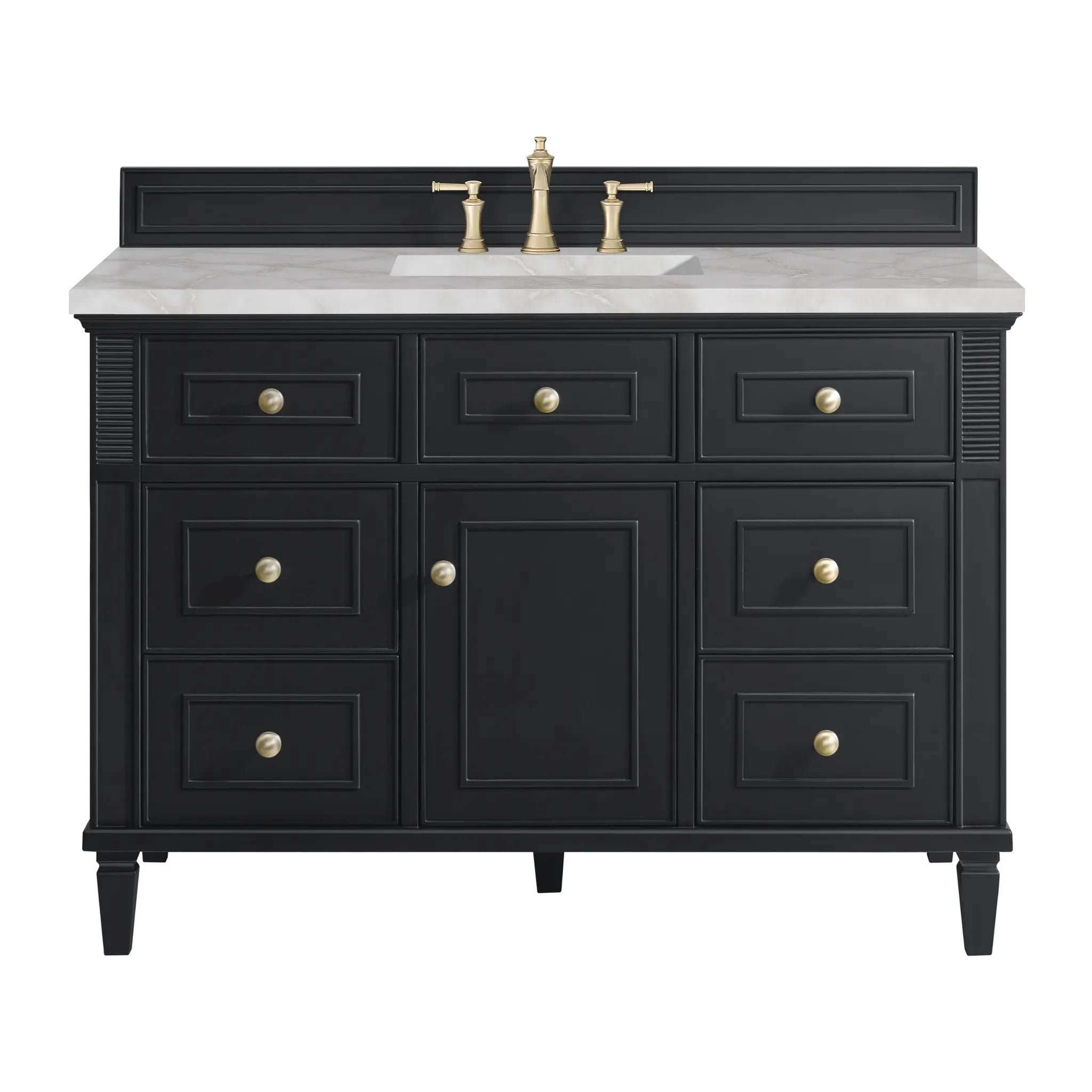 48" Lorelai Single Vanity in Black Onyx by James Martin Vanities - AURA Modern Home