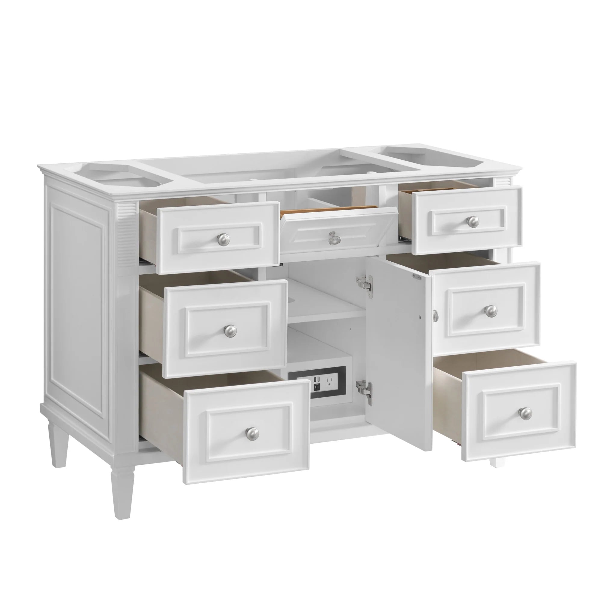 48-lorelai-single-vanity-in-bright-white-by-james-martin-vanities-tajnar-eclos-zero-silica image 1