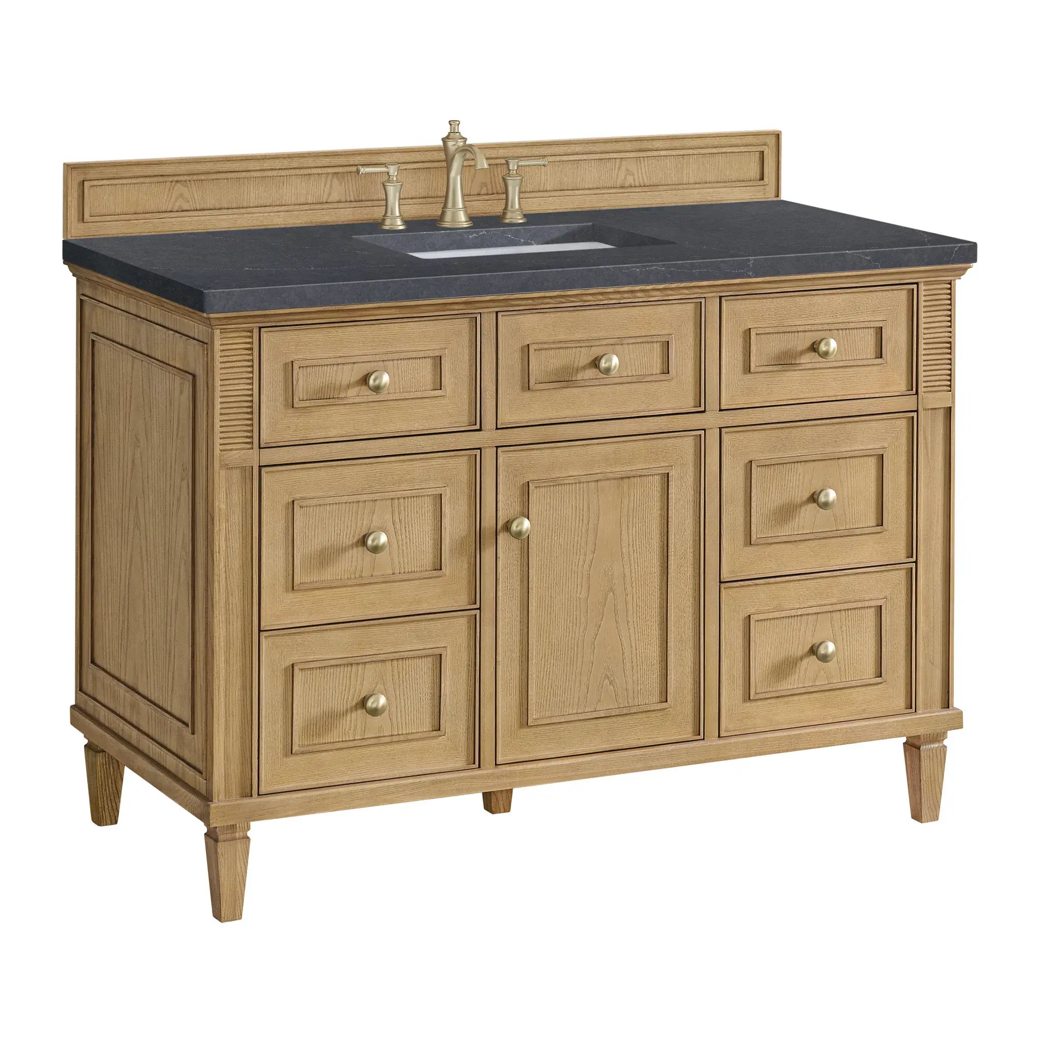 48" Lorelai Single Vanity in Light Natural Oak-Charcoal Soapstone Silestone-8" Widespread image 9
