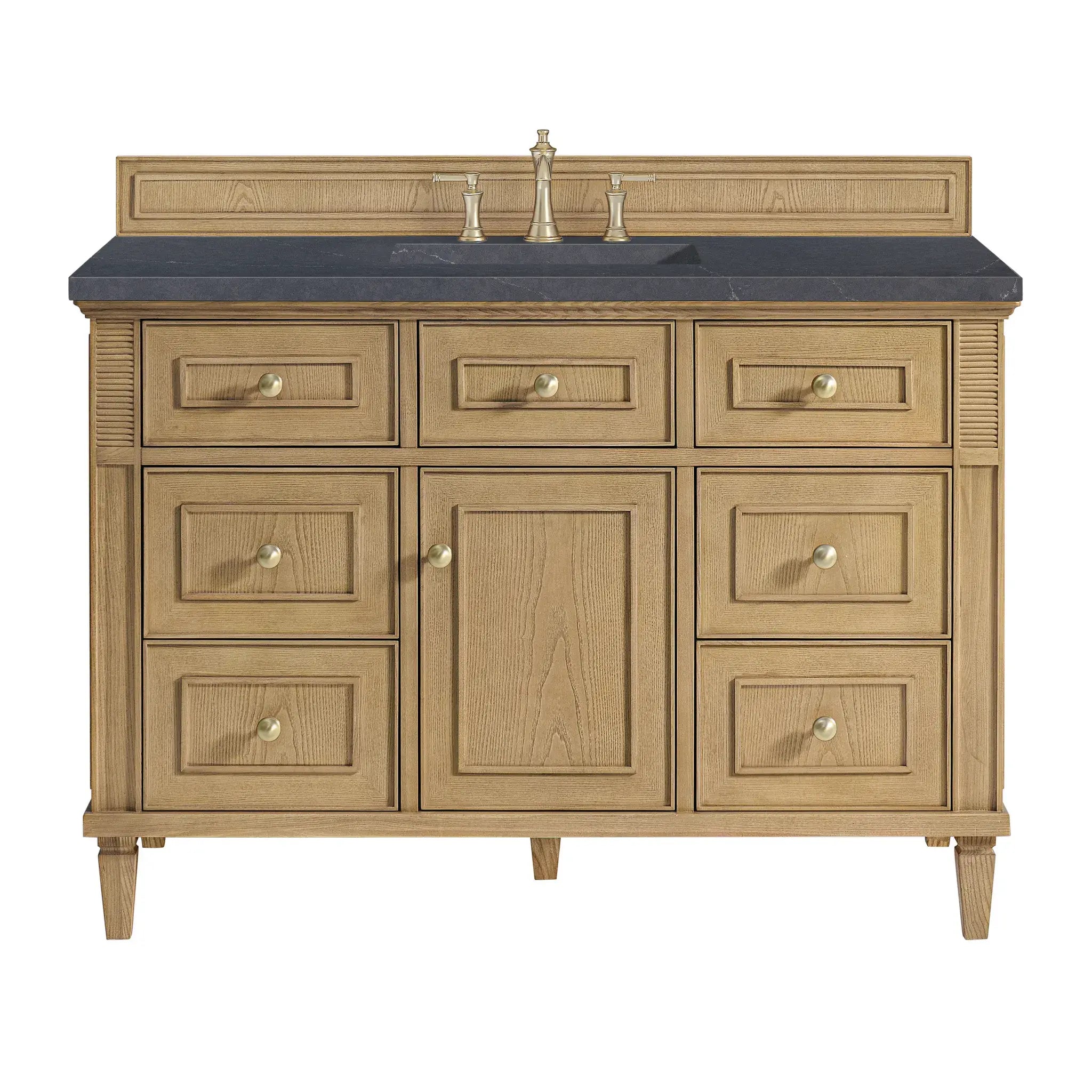 48" Lorelai Single Vanity in Light Natural Oak-Charcoal Soapstone Silestone-8" Widespread image