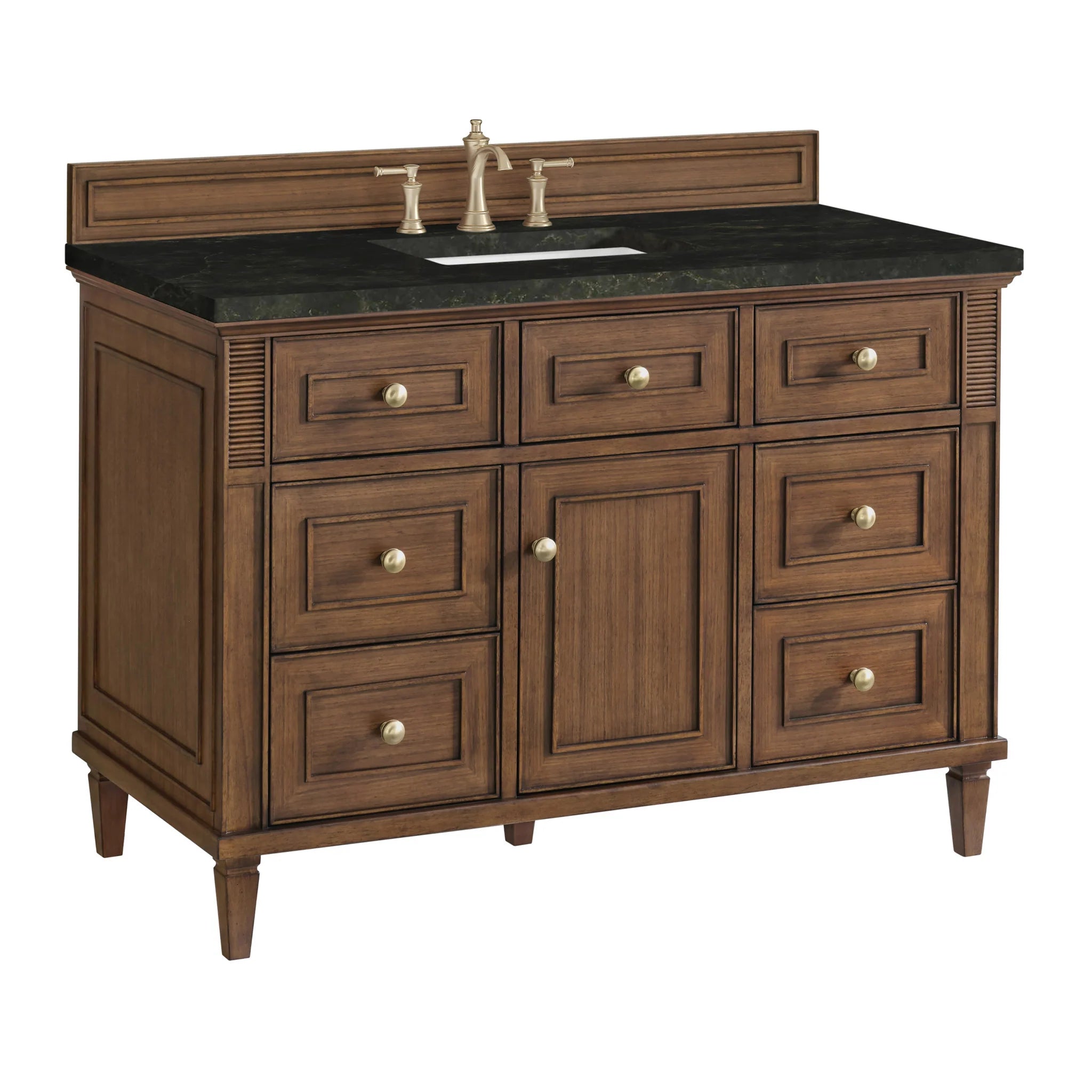 48-lorelai-single-vanity-in-mid-century-walnut-by-james-martin-vanities-phantome-eclos-zero-silica image 5