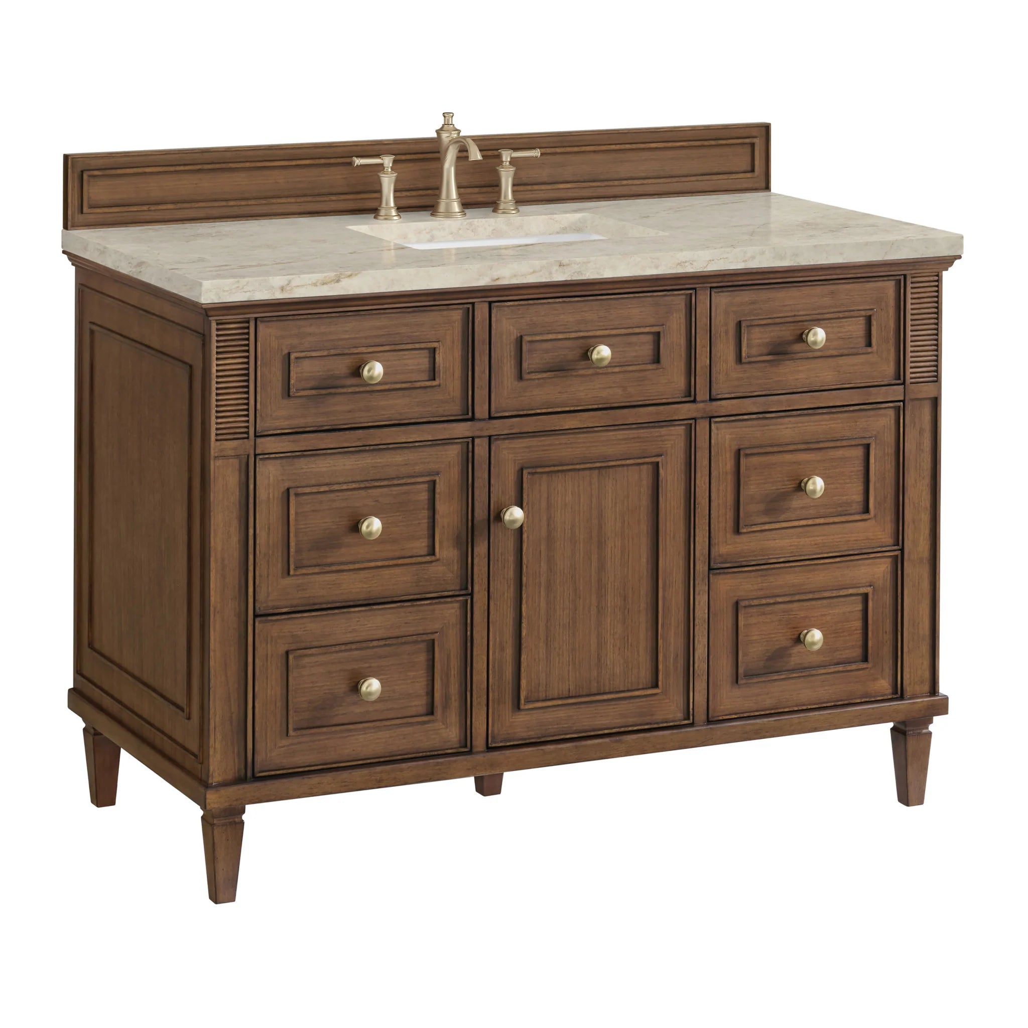 48-lorelai-single-vanity-in-mid-century-walnut-by-james-martin-vanities-tajnar-eclos-zero-silica image 5