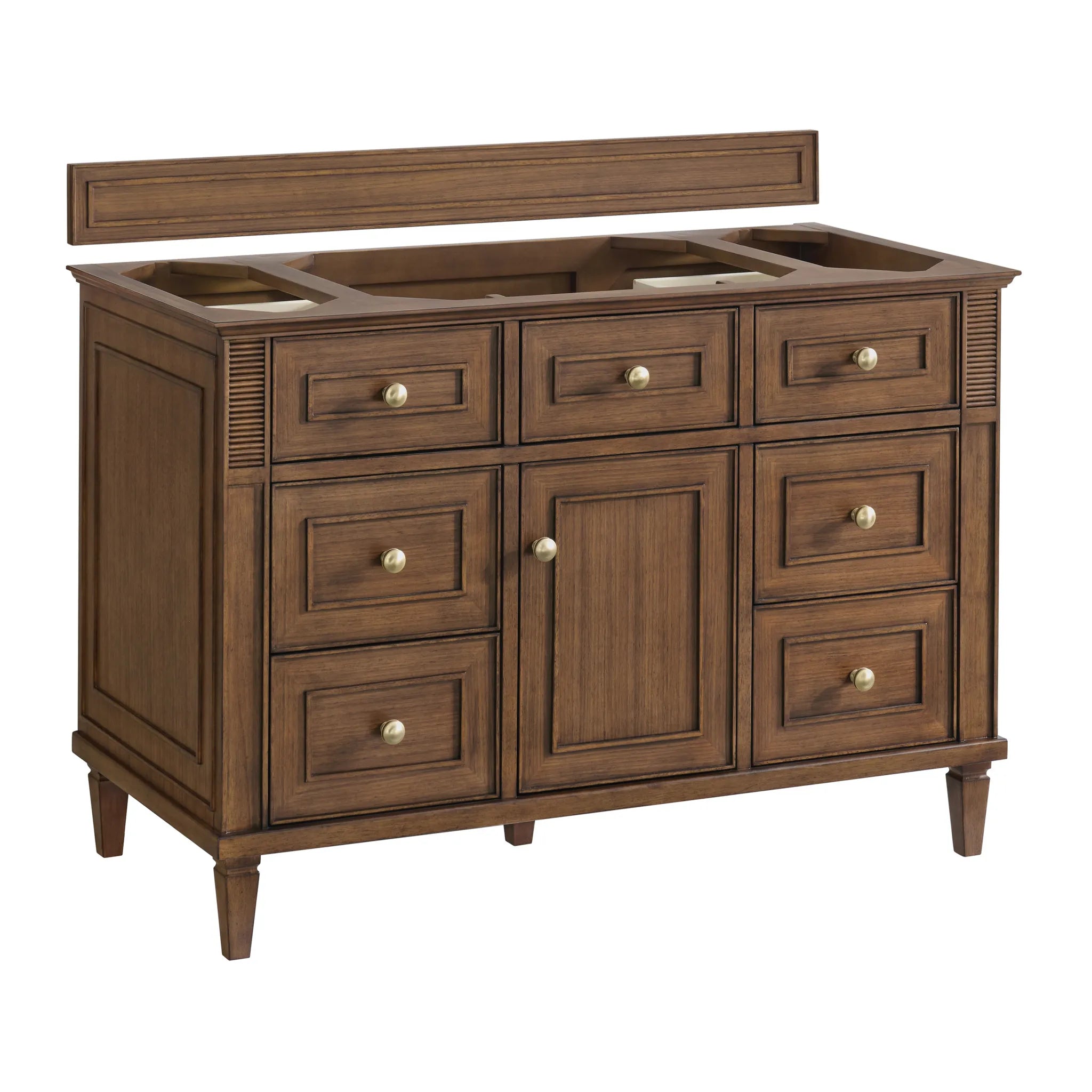 48" Lorelai Single Vanity in Mid-Century Walnut w/FreePower Wireless Charger-Cabinet Only-Not Available image
