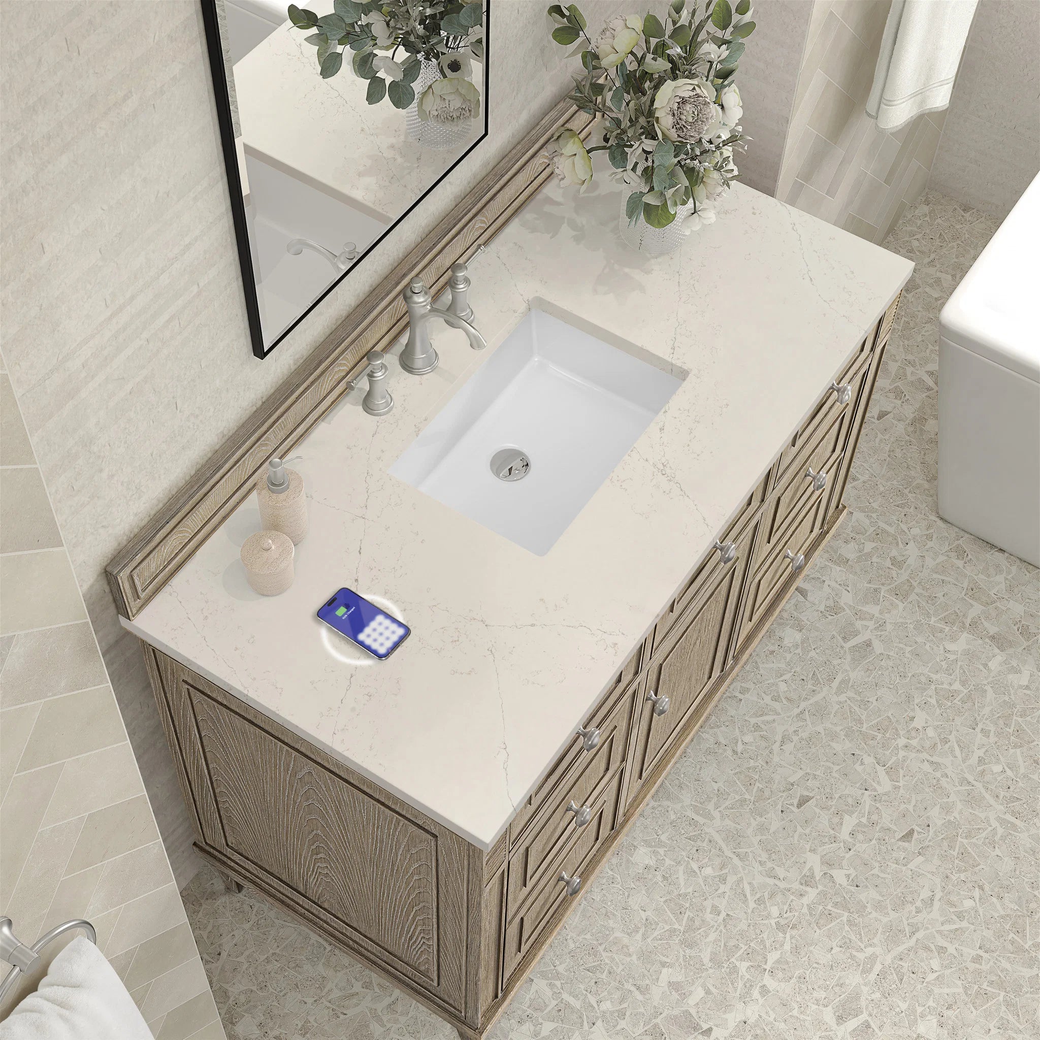 48-lorelai-single-vanity-in-whitewashed-oak-w-freepower-wireless-charger-by-james-martin-vanities-siberian-silestone image 13