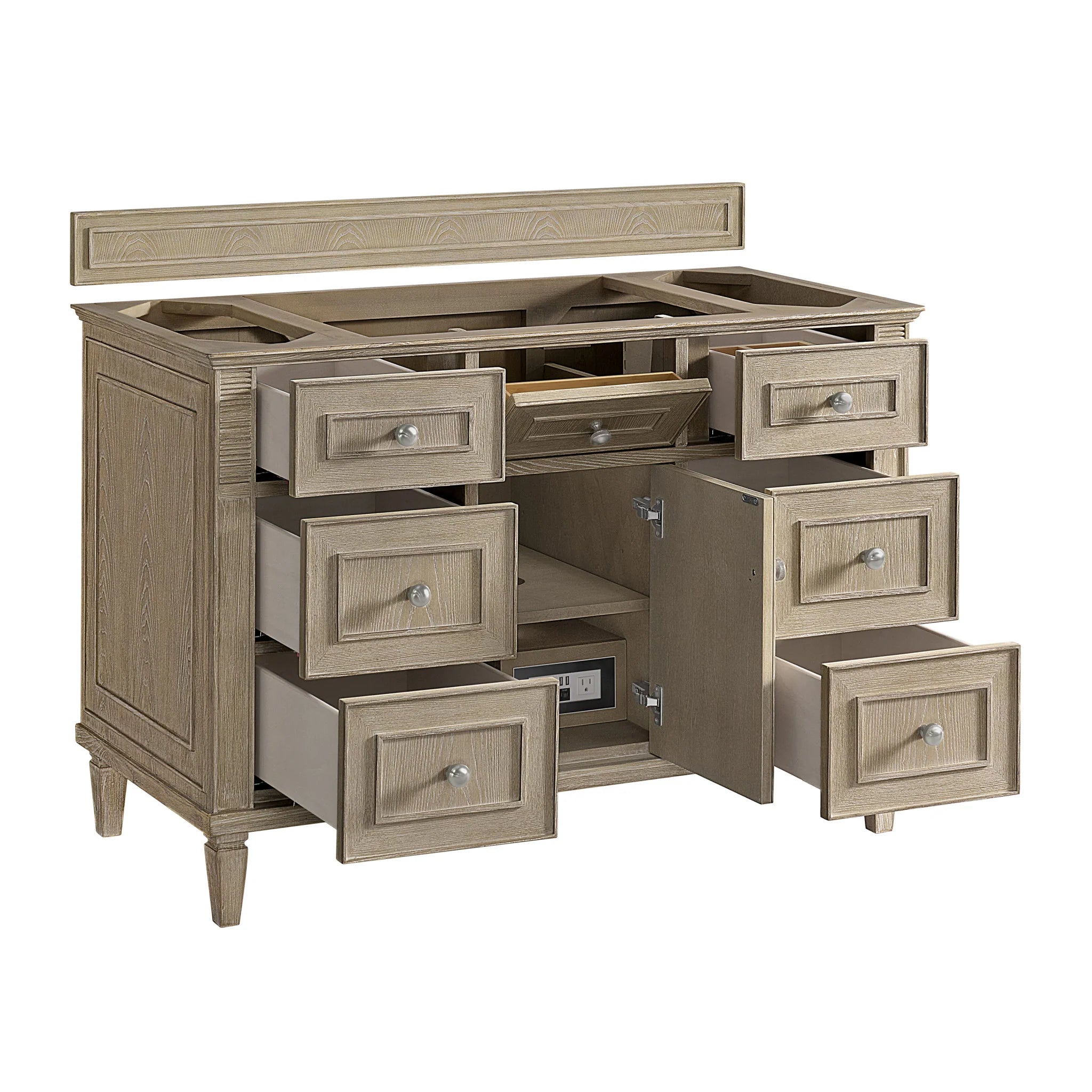 48-lorelai-single-vanity-in-whitewashed-oak-w-freepower-wireless-charger-by-james-martin-vanities-tajnar-eclos-zero-silica image 1