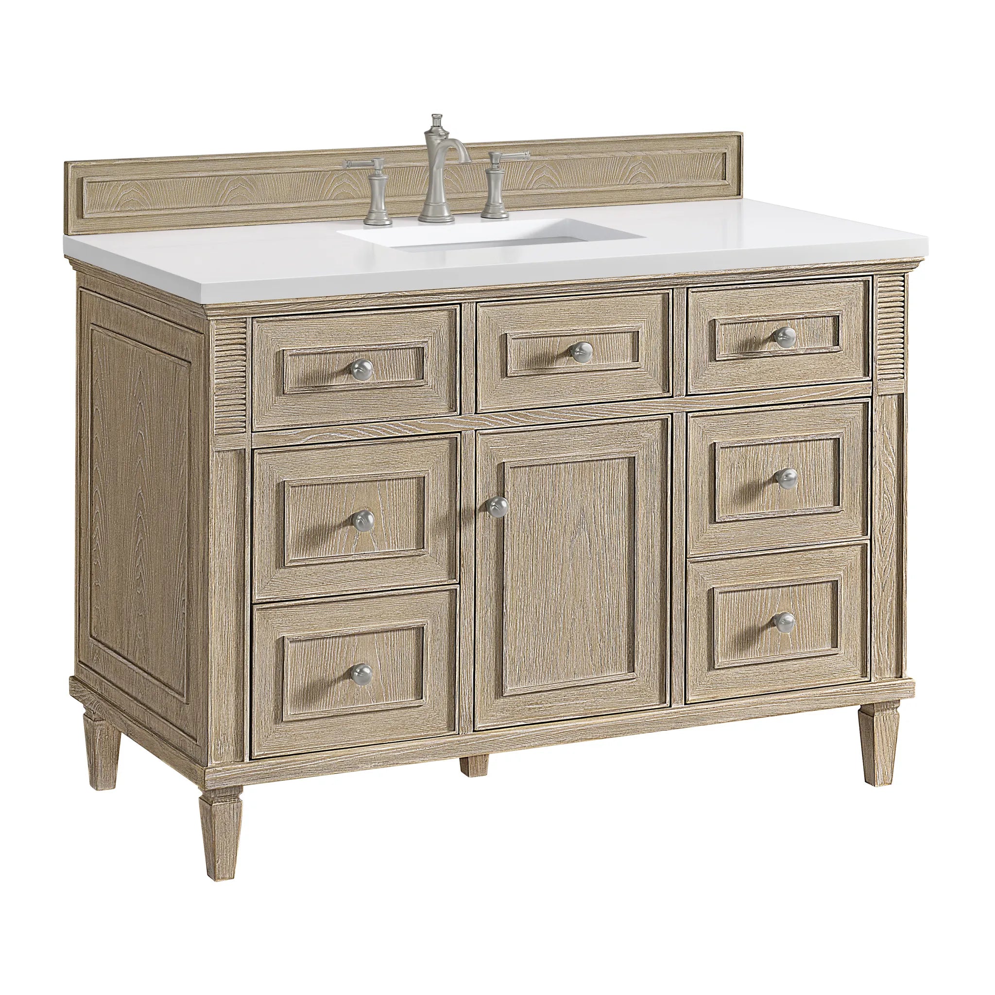48" Lorelai Single Vanity in Whitewashed Oak w/FreePower Wireless Charger-Cabinet Only-Not Available image 4