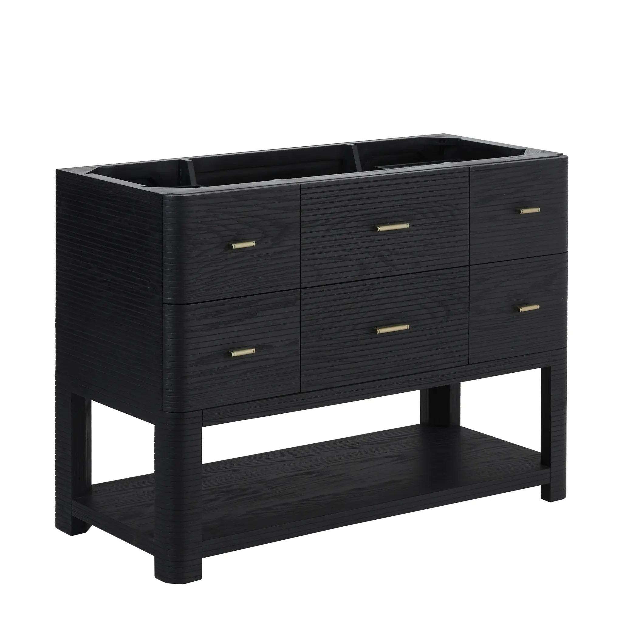 48 Lucian Single Vanity In Carbon Oak Standard Cabinet Only No Top 1