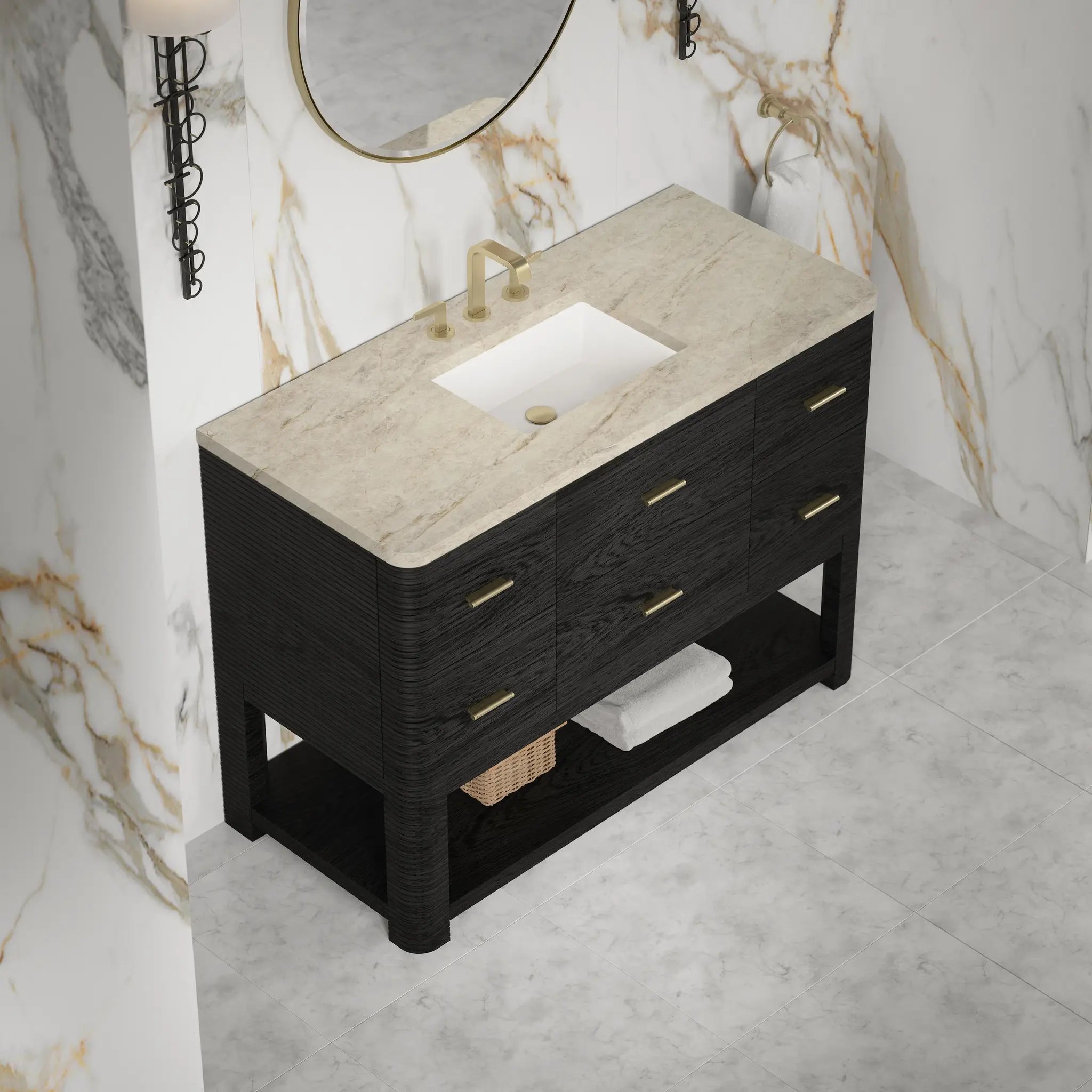 48 Lucian Single Vanity In Carbon Oak Standard Tajnar Eclos 8 Widespread 5